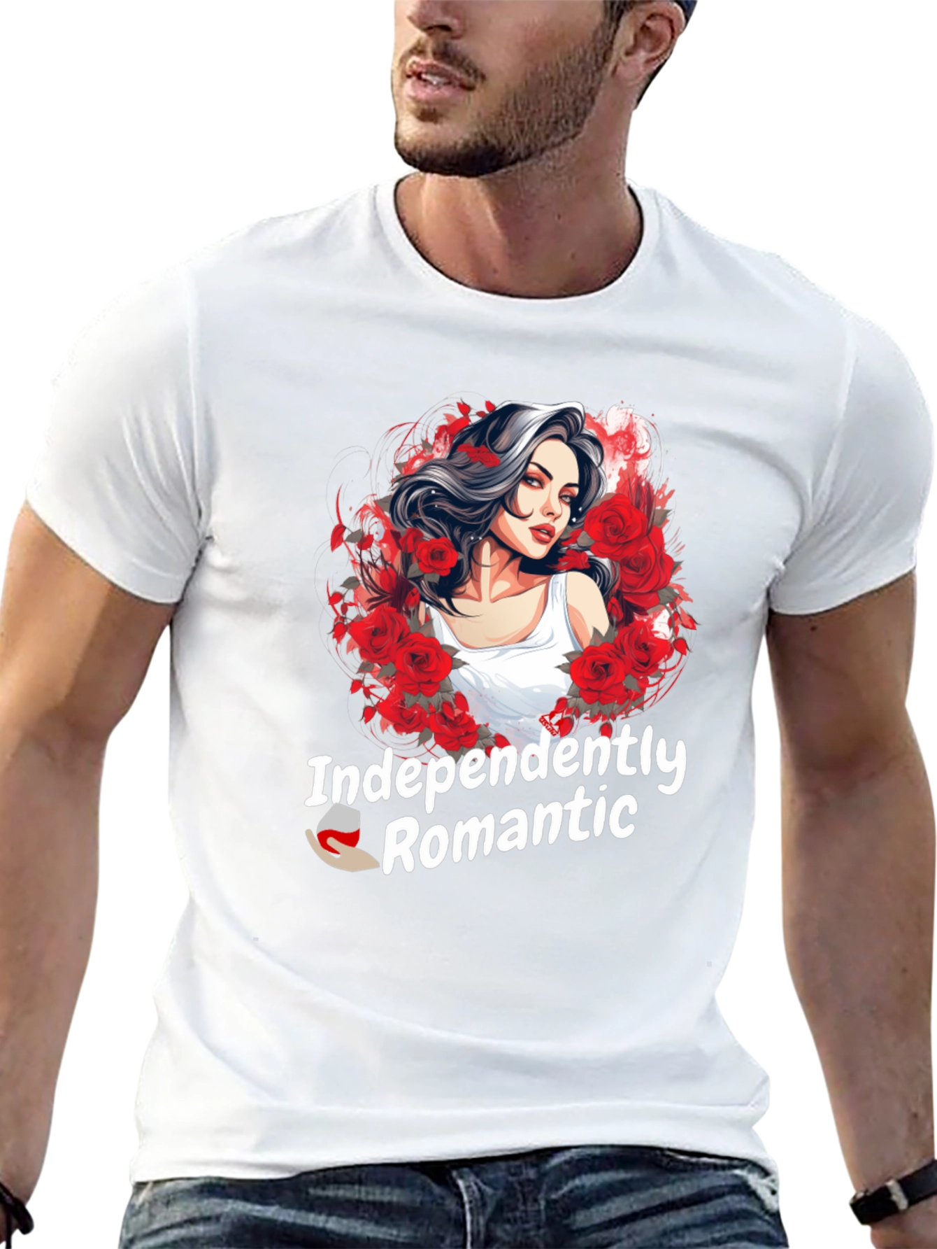Black Independently Romantic Graphic T-Shirt view 13