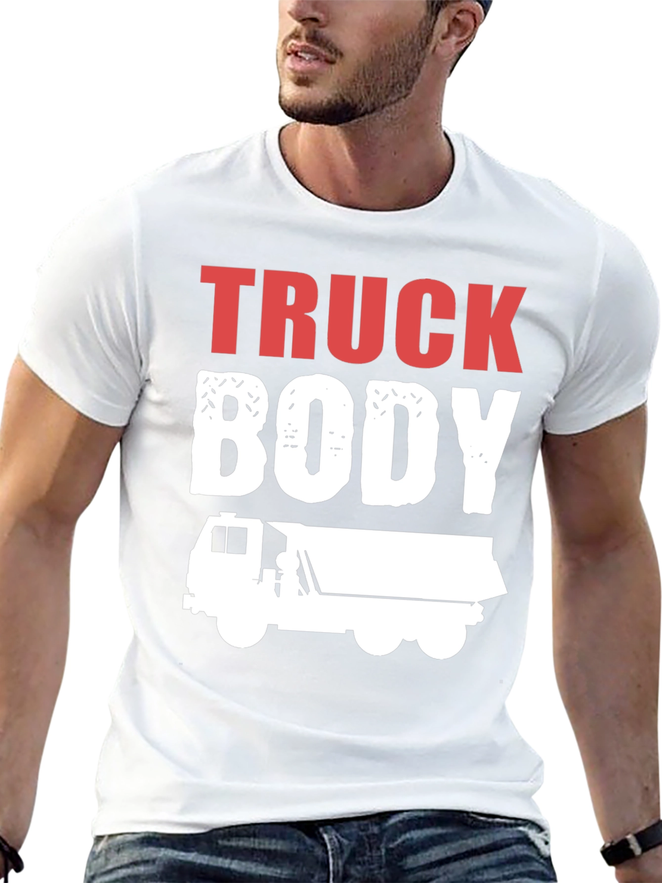 Black Truck Body T-Shirt - Men's Funny Graphic Tee view 13