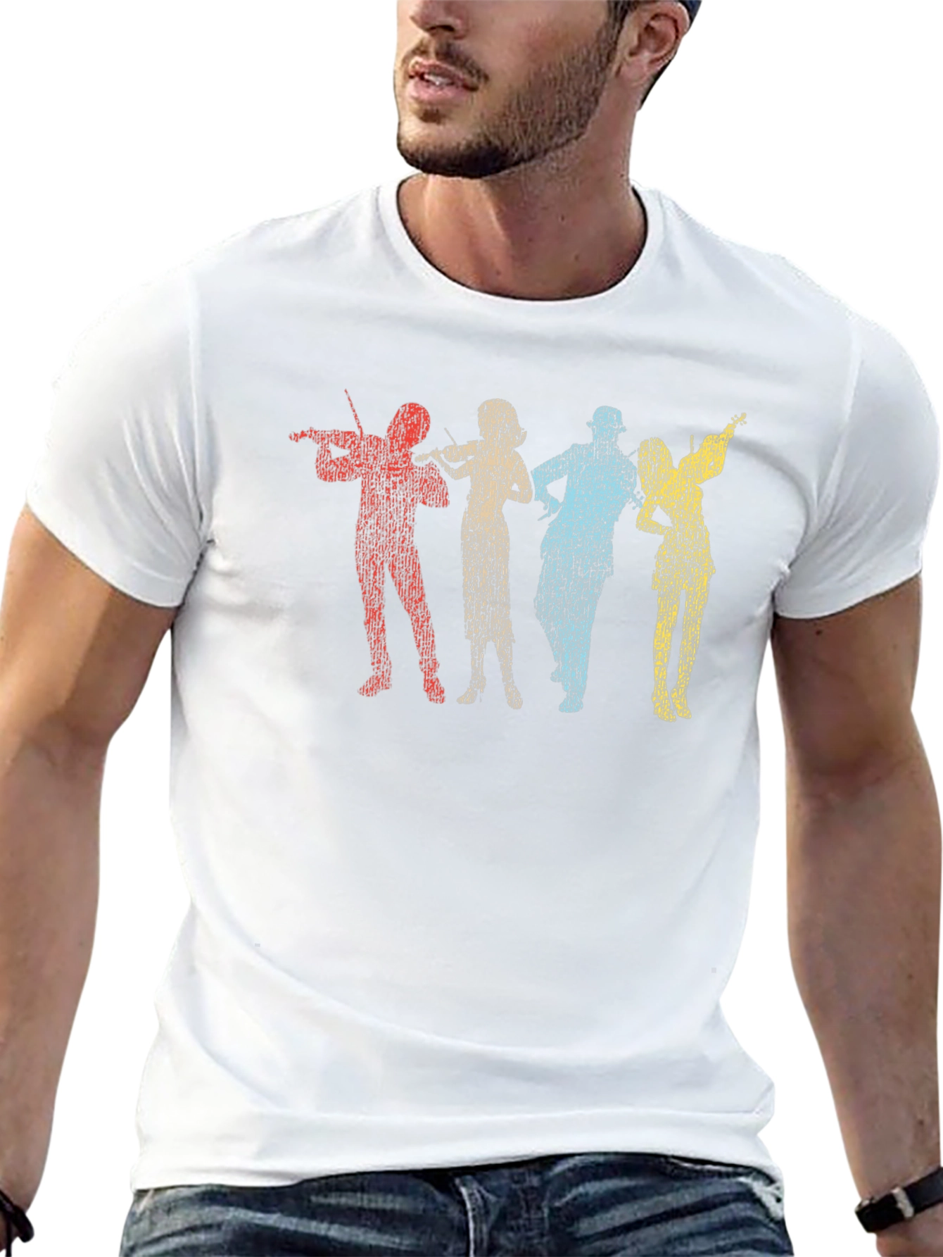 Black Retro Musical Group T-Shirt view 13