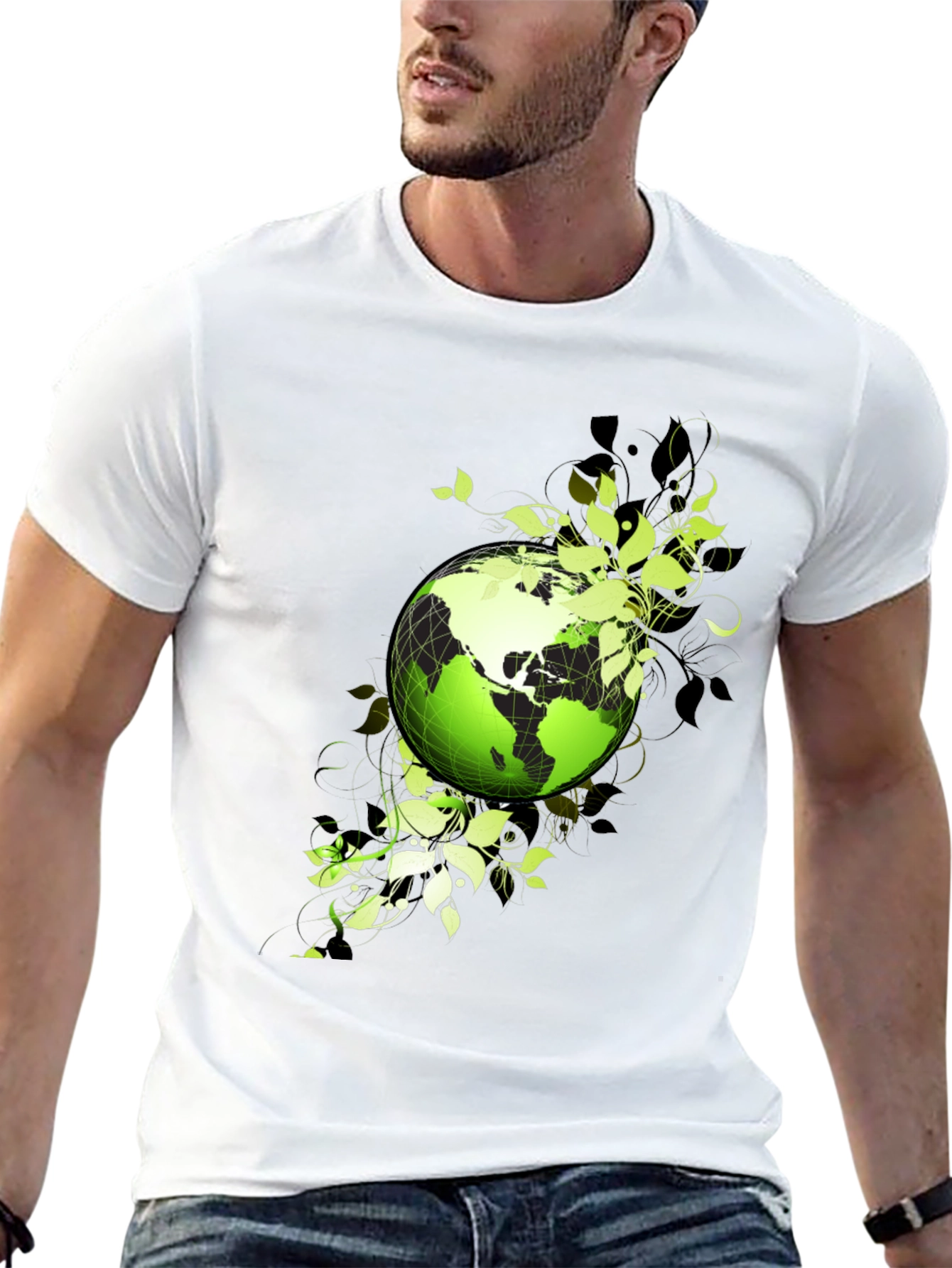 Black Eco Earth Graphic T-Shirt - Black view 13