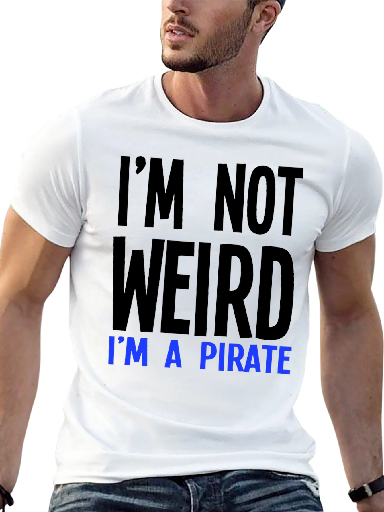 Black I'm Not Weird, I'm a Pirate T-Shirt view 13