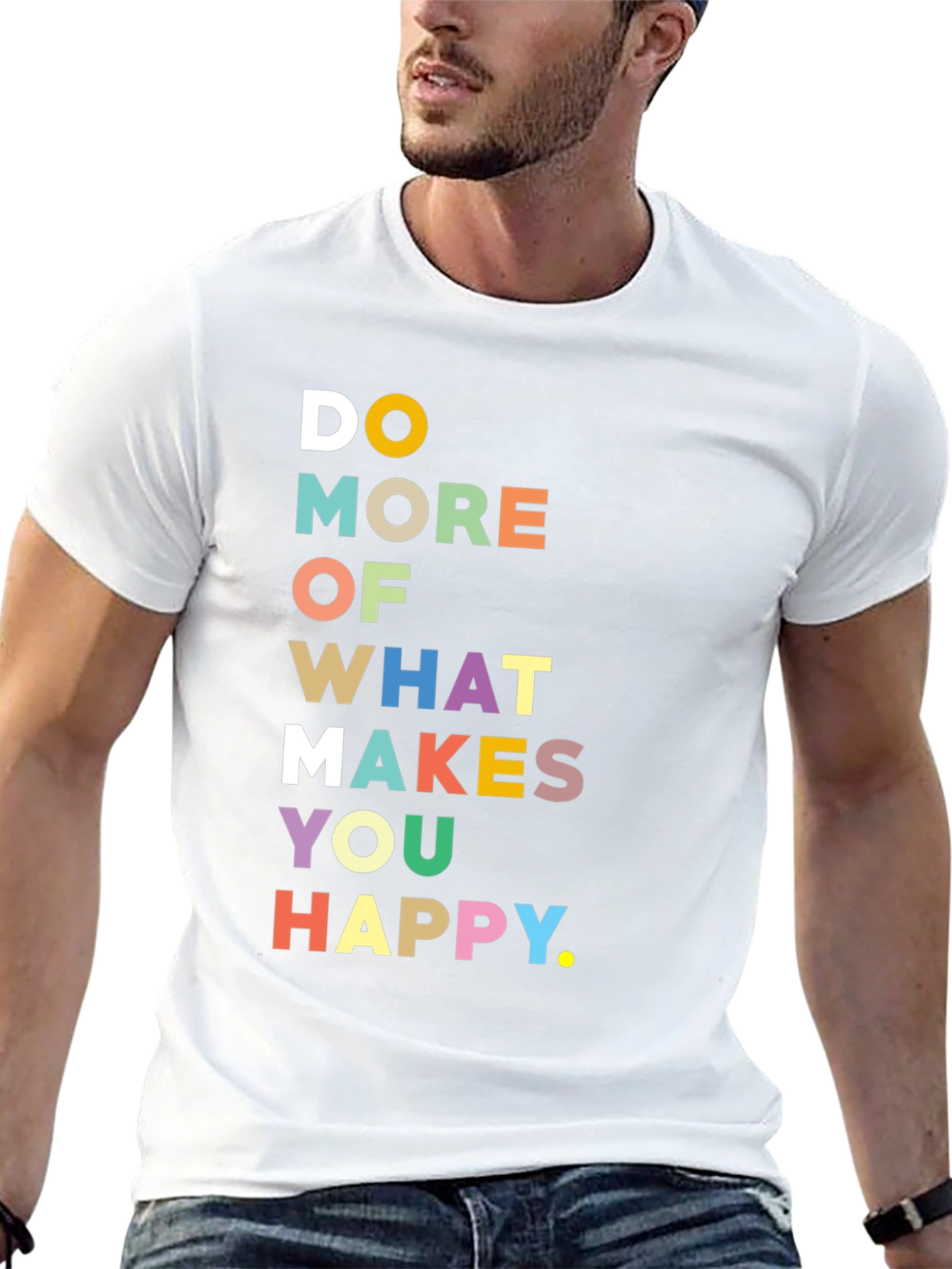 Black Motivational Graphic Tee - Do More of What Makes You Happy view 13