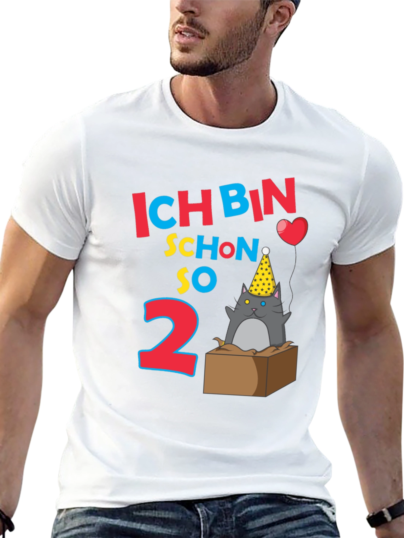 Black Ich Bin Schon So 2 Birthday Cat T-Shirt view 13