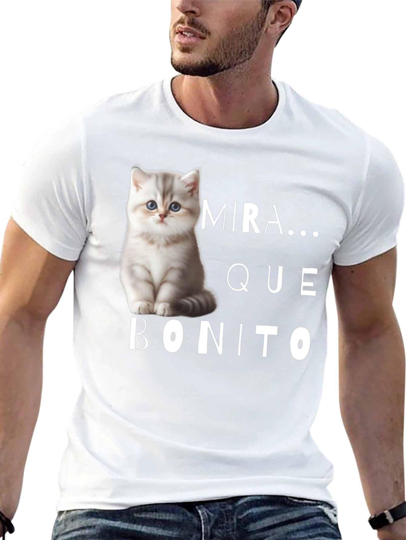 Black Cute Cat T-Shirt - Mira Que Bonito! view 13