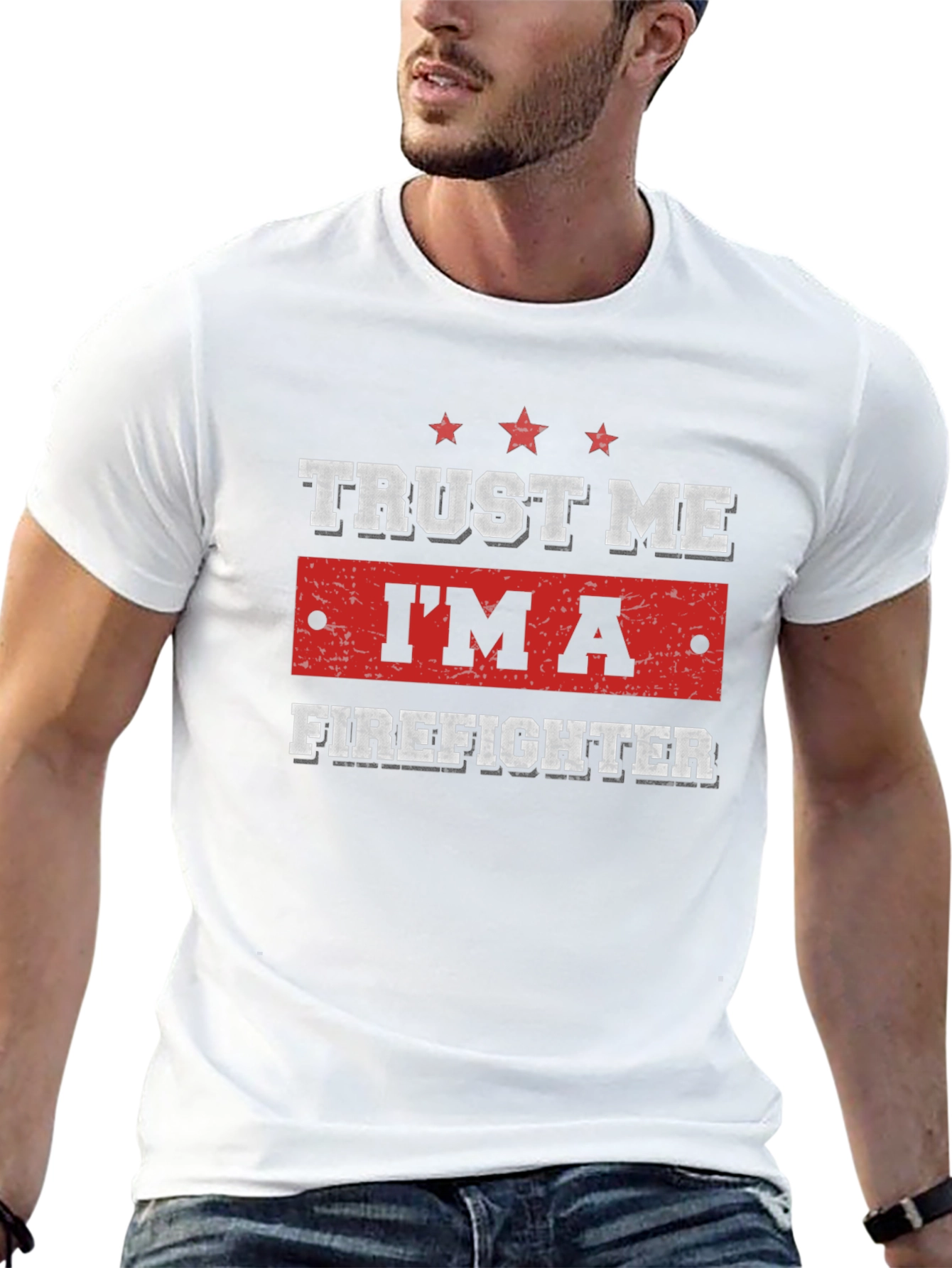 Black Trust Me I'm A Firefighter T-Shirt view 13