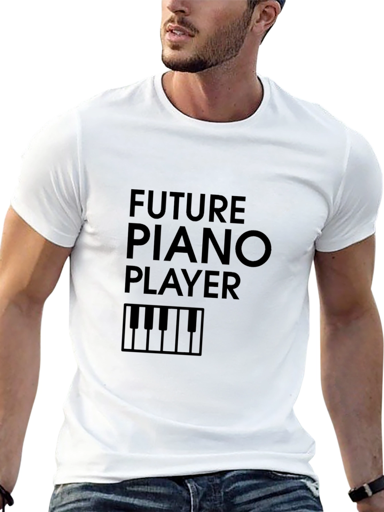 Black Future Piano Player Graphic Tee view 13