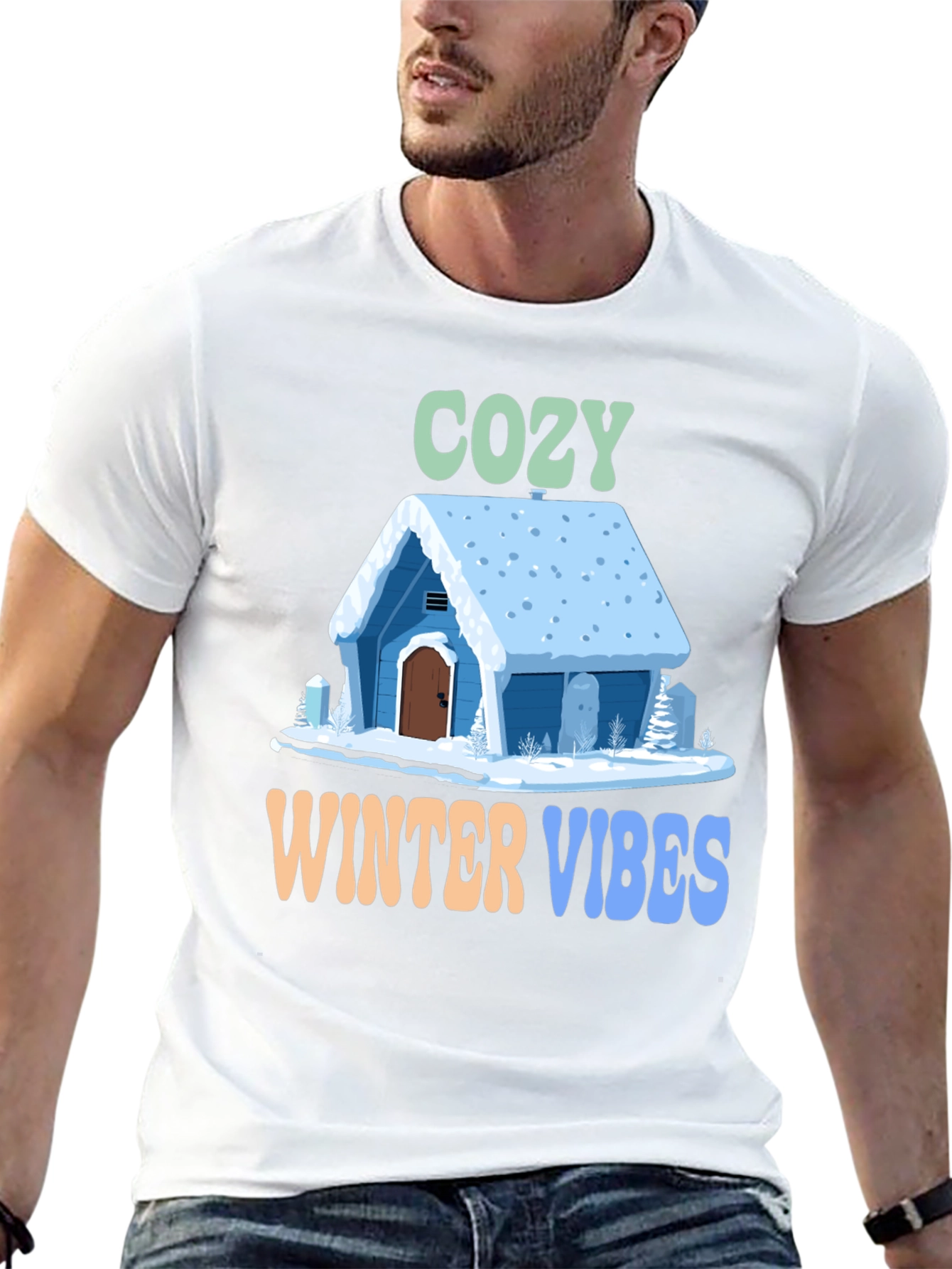 Black Cozy Winter Vibes Graphic Tee view 13