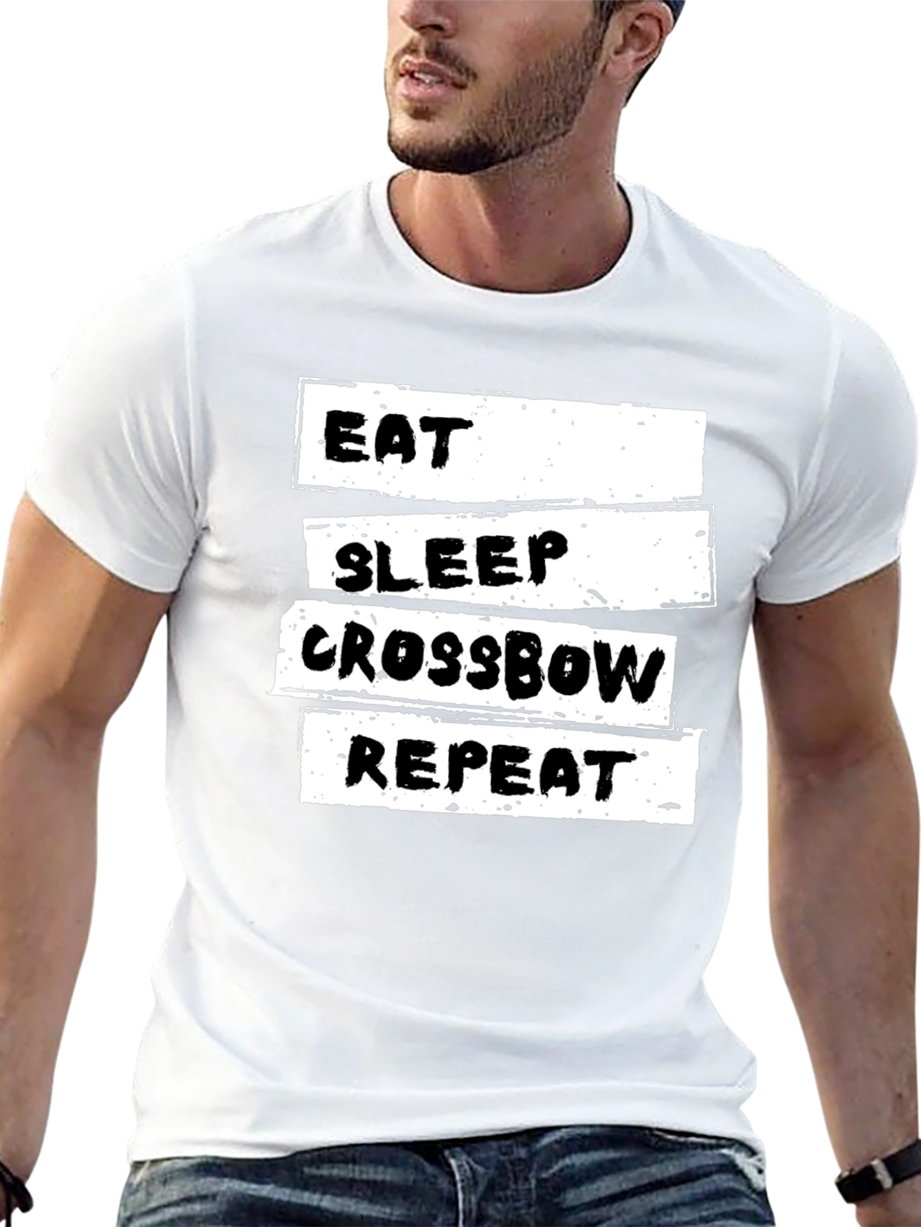 Black Eat Sleep Crossbow Repeat T-Shirt view 13