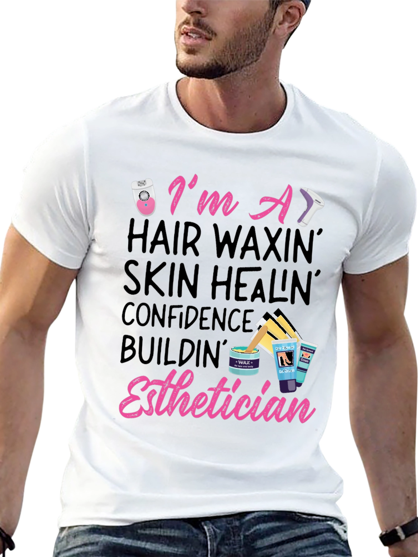 Esthetician T-Shirt: Hair Waxing, Skin Healing - 13