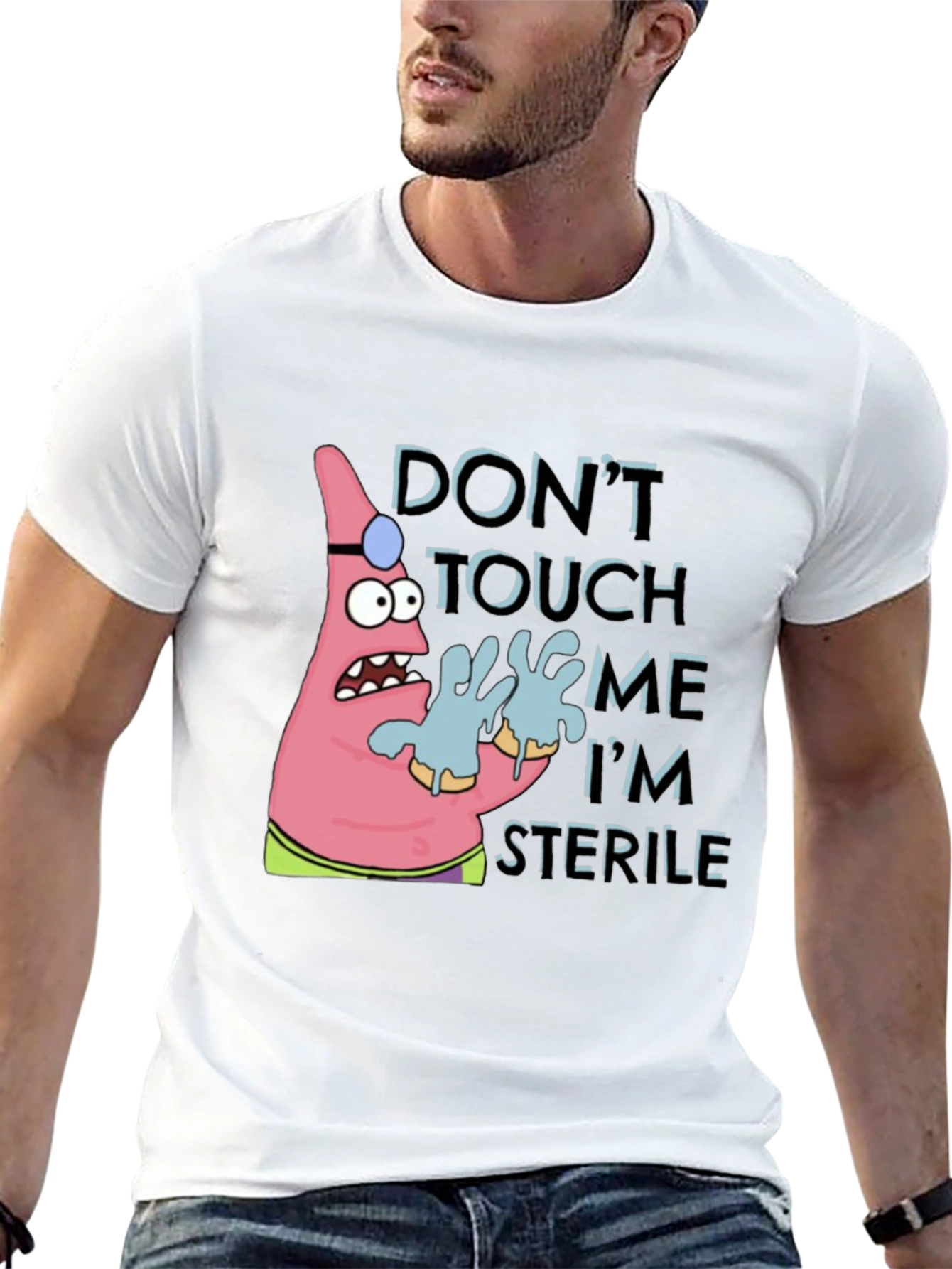 Black Don't Touch Me I'm Sterile T-Shirt view 13