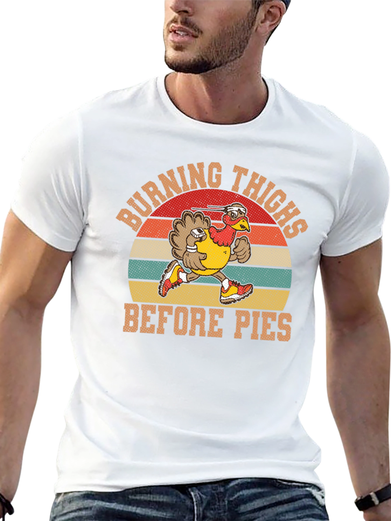 Black Burning Thighs Before Pies Turkey Thanksgiving T-Shirt view 13