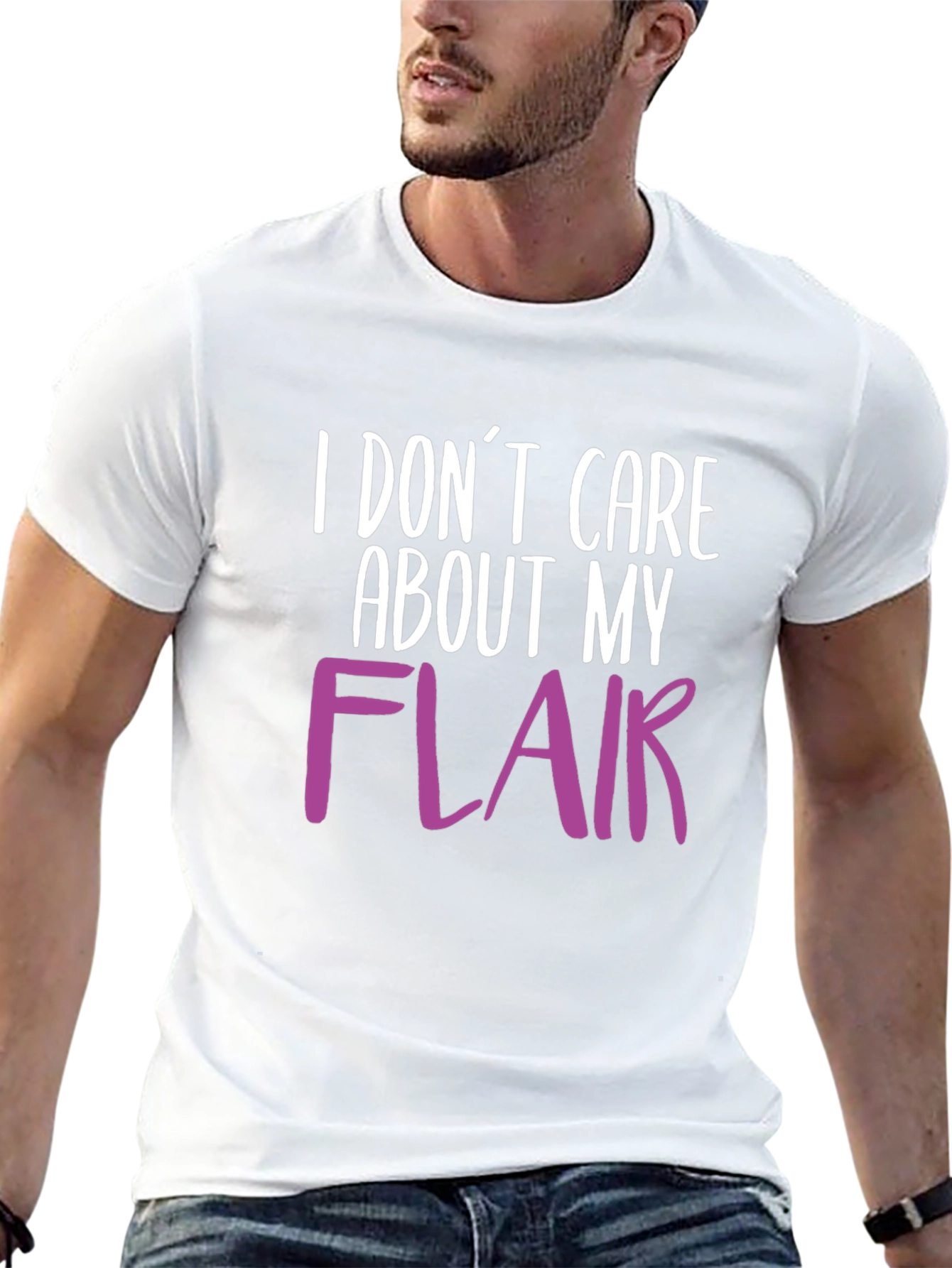 Black I Don't Care About My Flair T-Shirt view 13