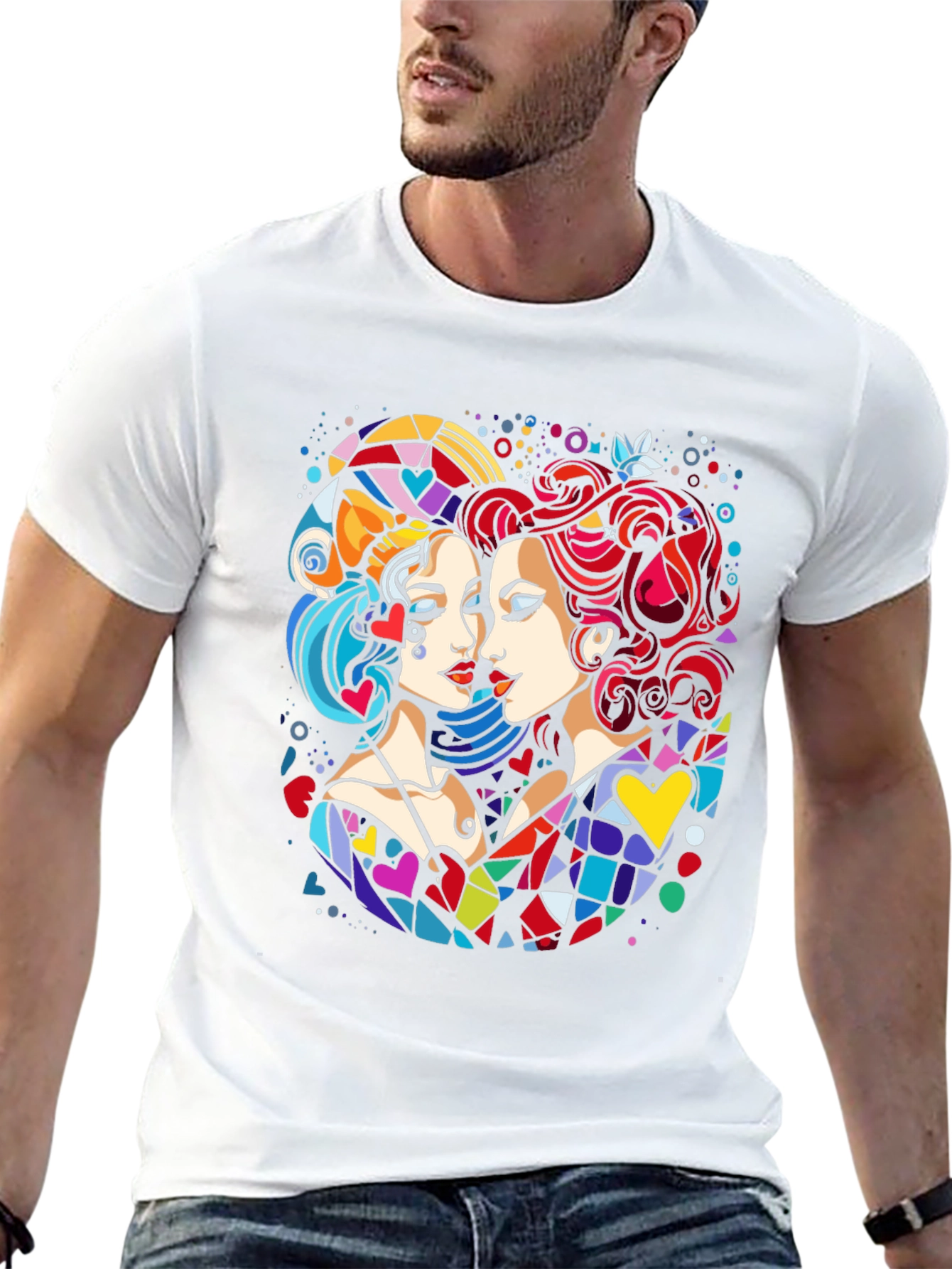 Colorful Abstract Art Graphic Tee - 13