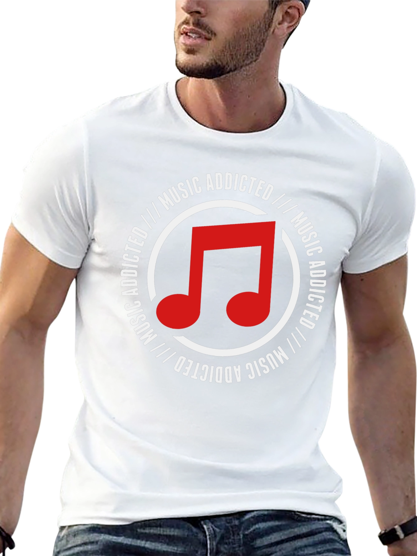 Black Music Addicted Graphic T-Shirt view 13