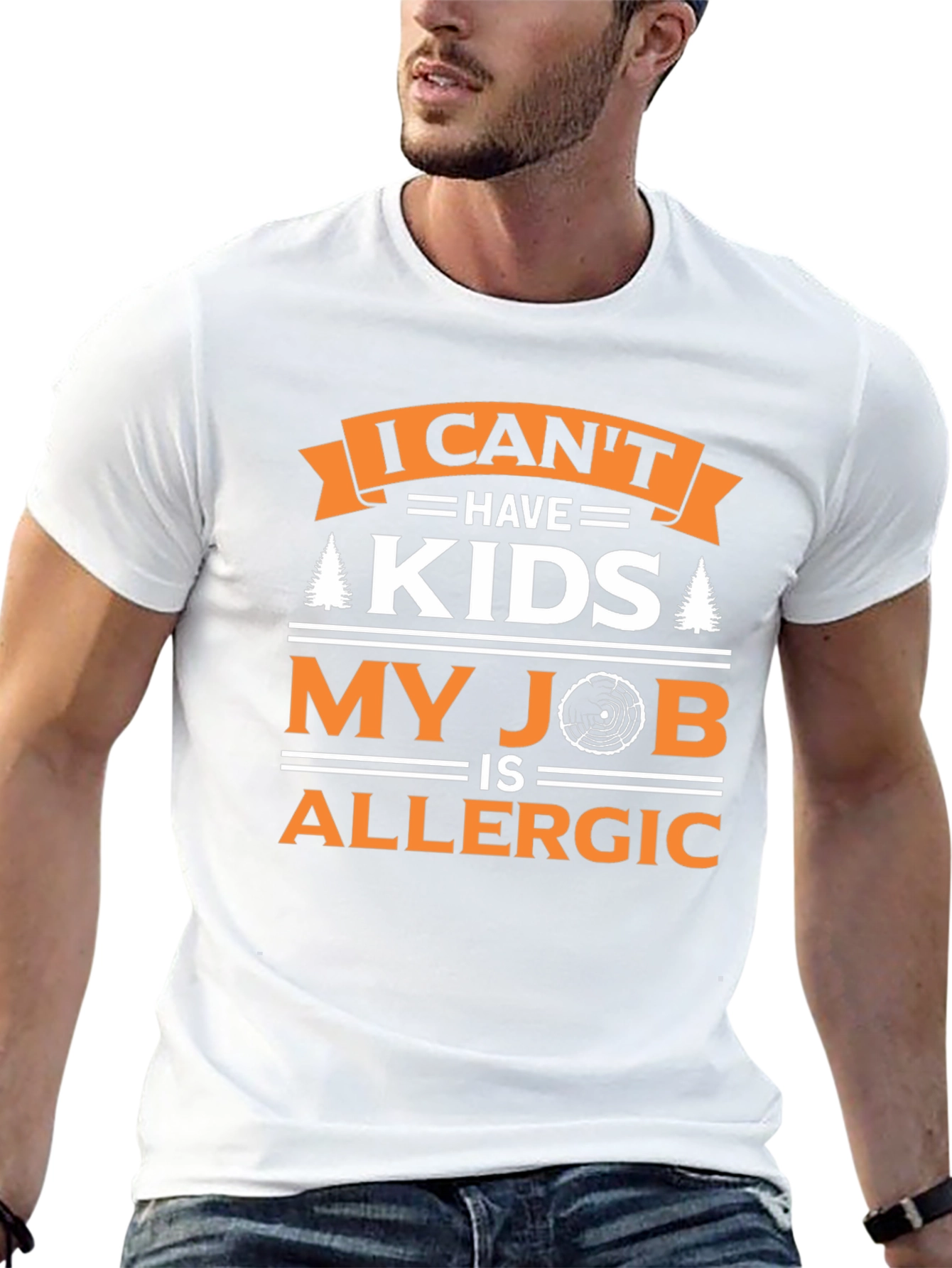 Black Funny Job Allergic T-Shirt view 13