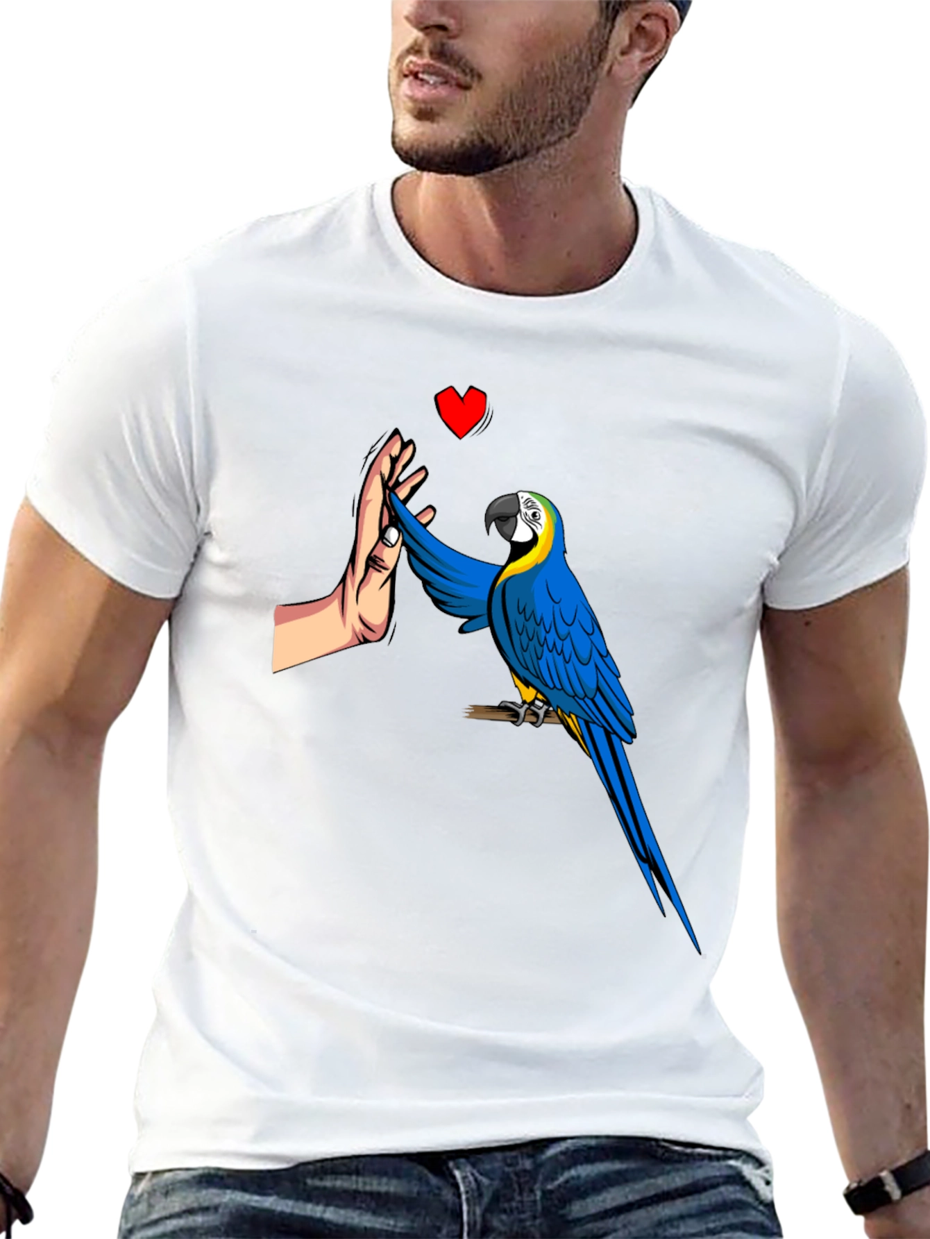 Black Parrot High Five Graphic Tee - Men's Black T-Shirt view 13