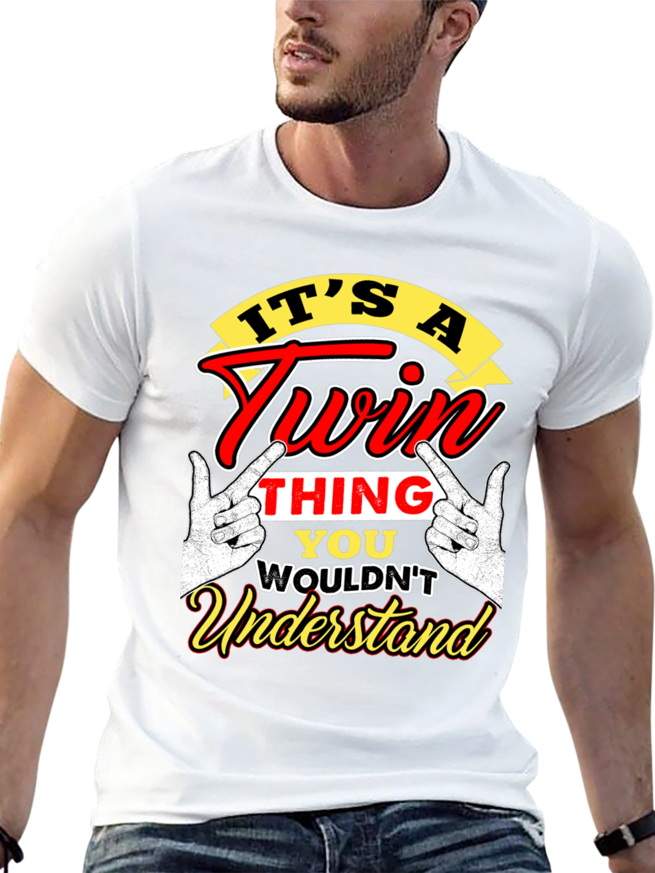 Black It's a Twin Thing T-Shirt view 13