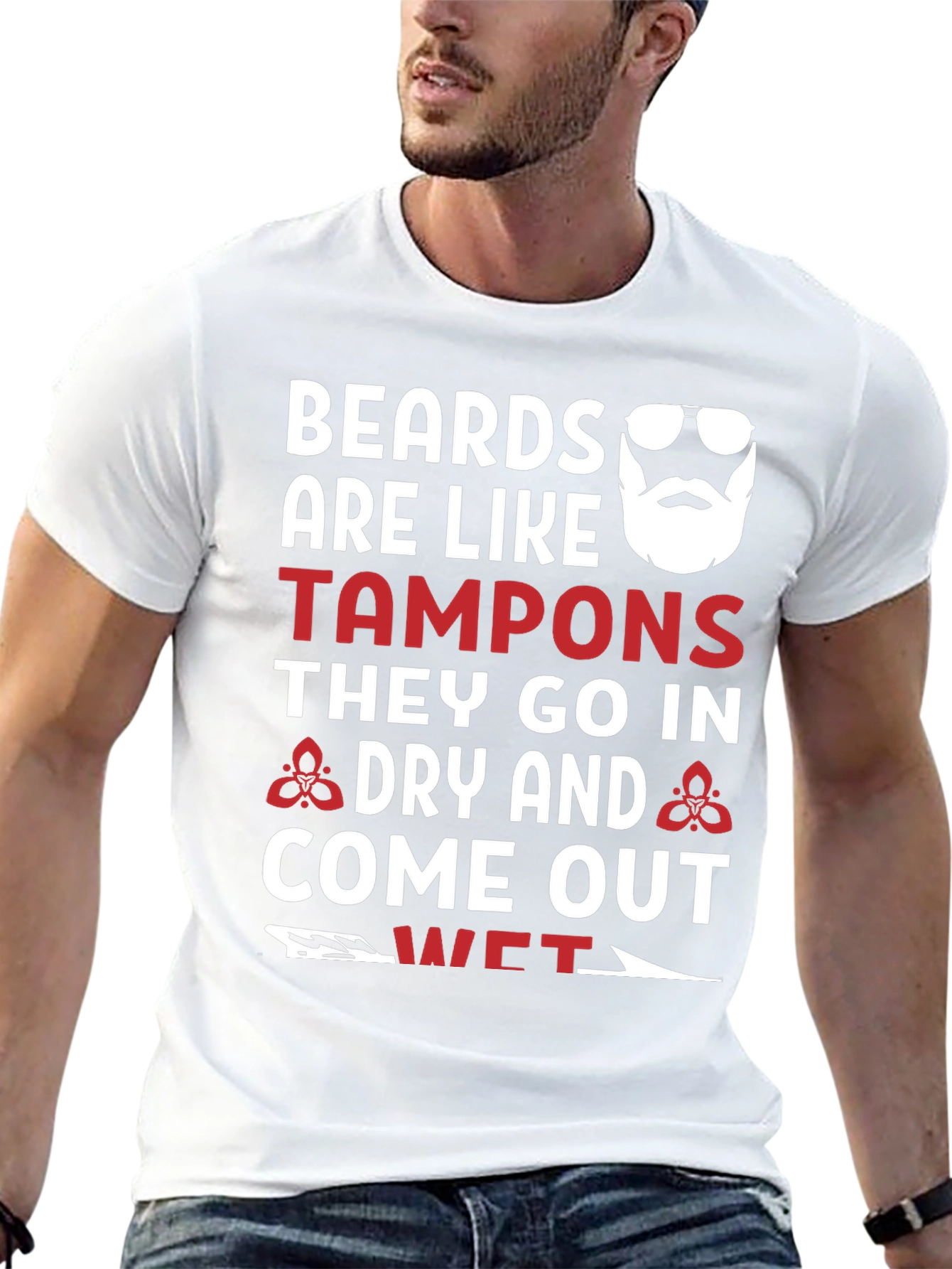 Black Beards Like Tampons Graphic Tee - Funny Men's T-Shirt view 13