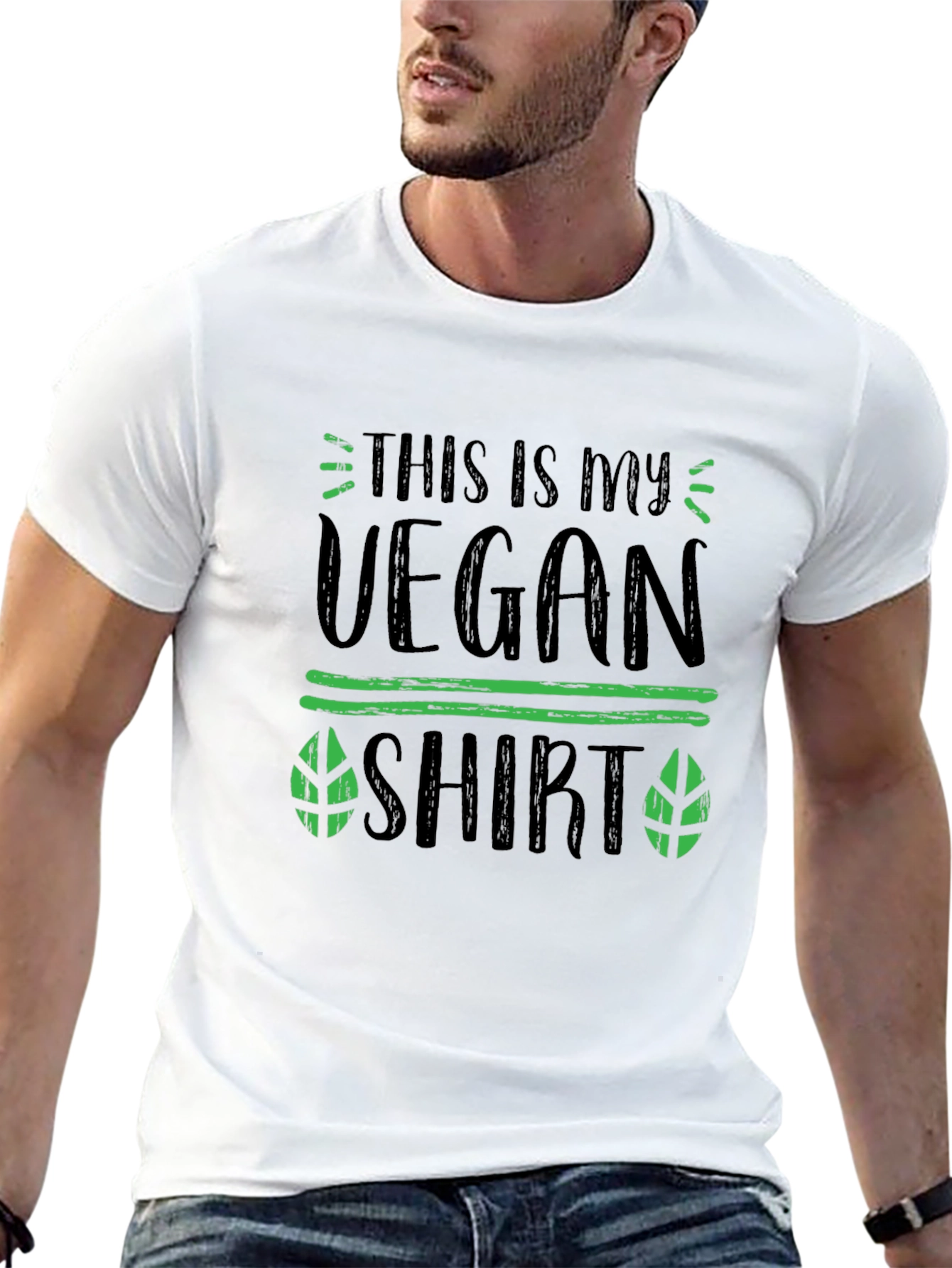 Black Vegan Shirt: "This Is My Vegan Shirt" - Black Tee view 13