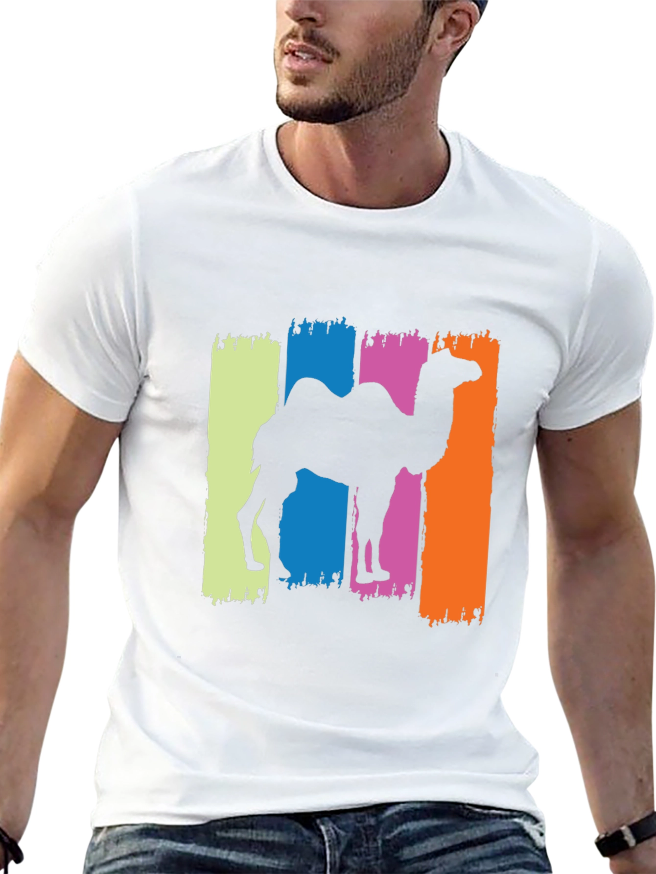 Black Camel Silhouette Graphic Tee - Black Cotton T-Shirt view 13