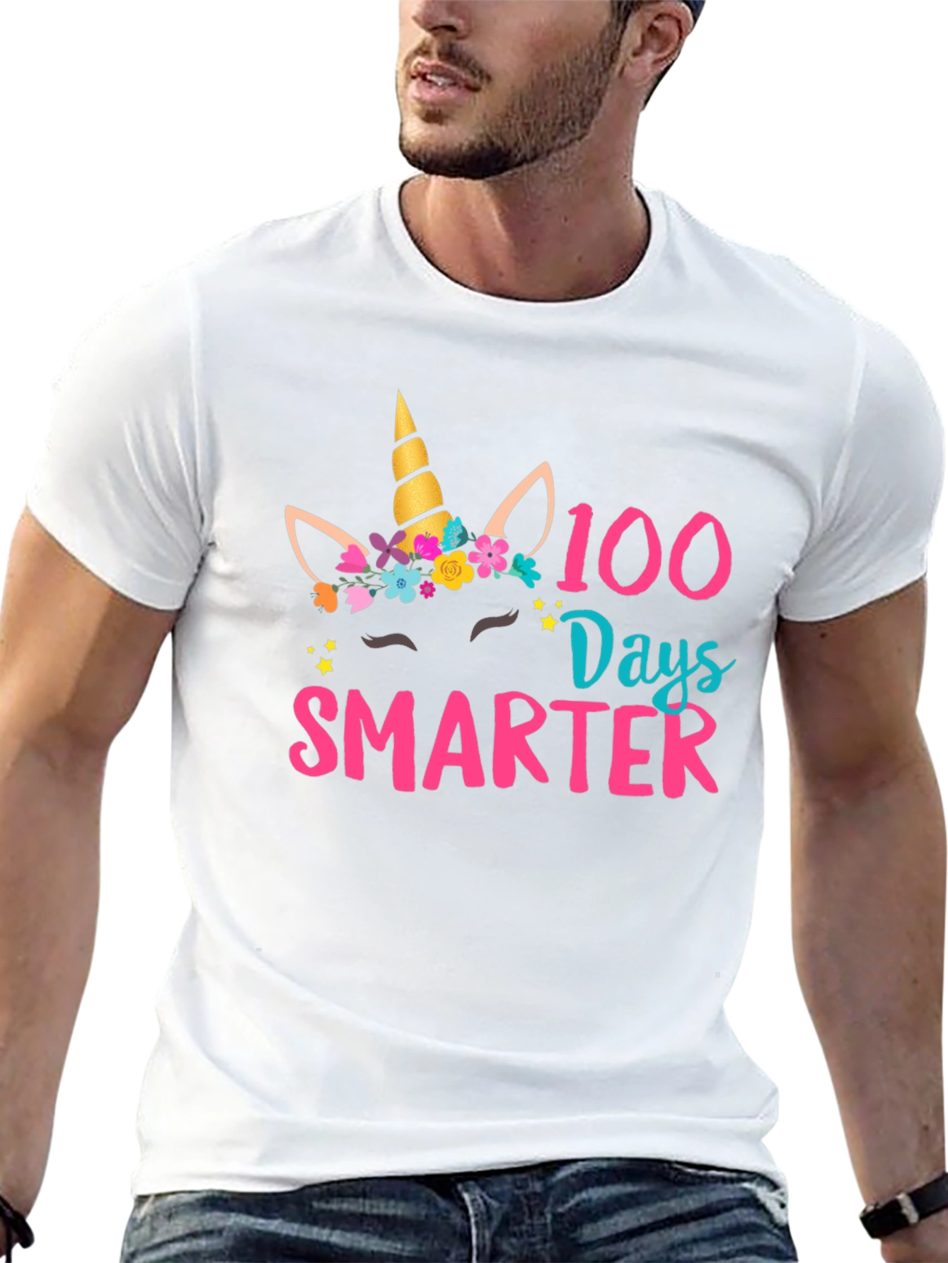 100 Days Smarter Unicorn Graphic T-Shirt - 13