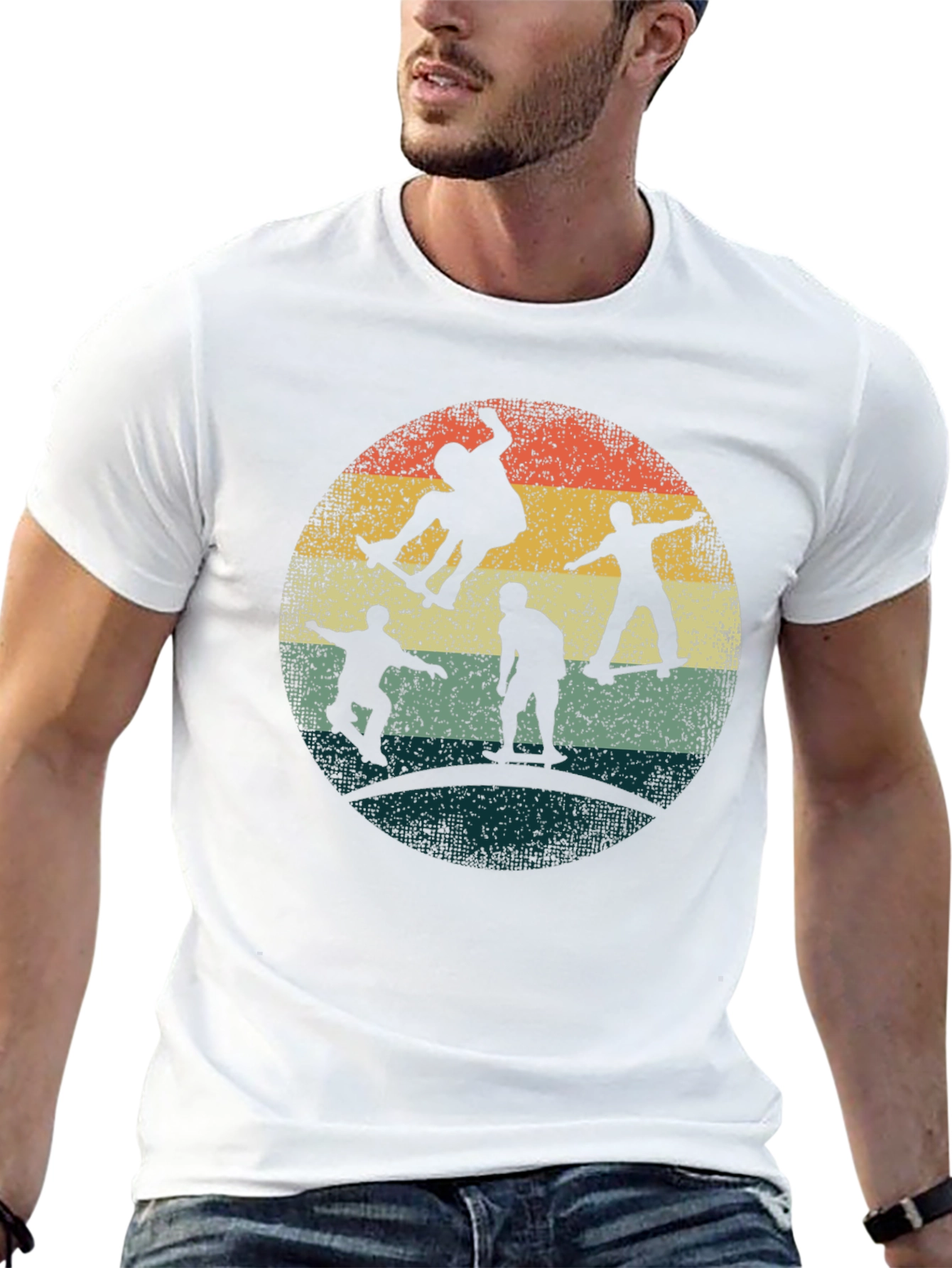 Black Skateboarding Silhouette Graphic Tee view 13