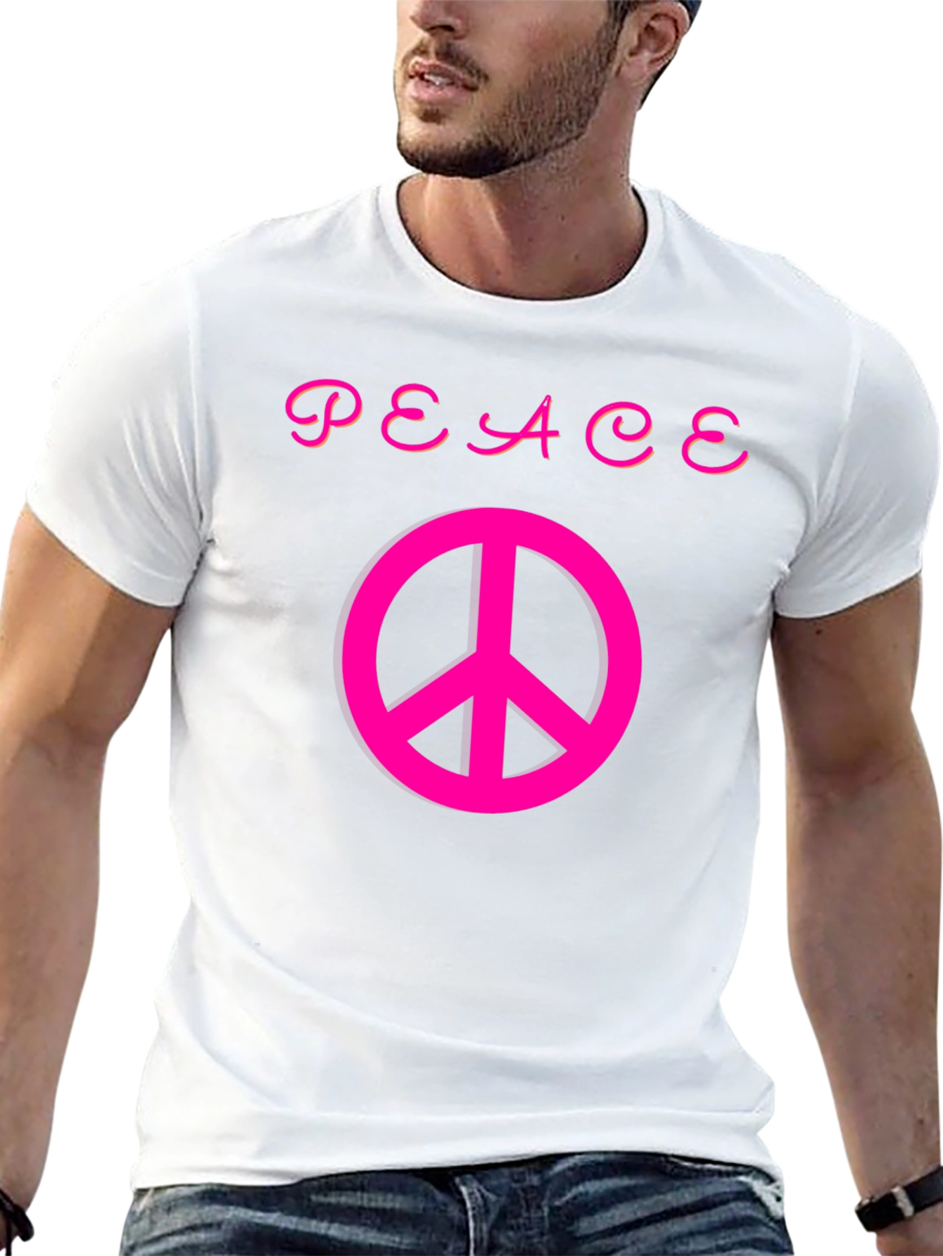 Black Peace Sign Graphic Tee - Stylish Comfort view 13
