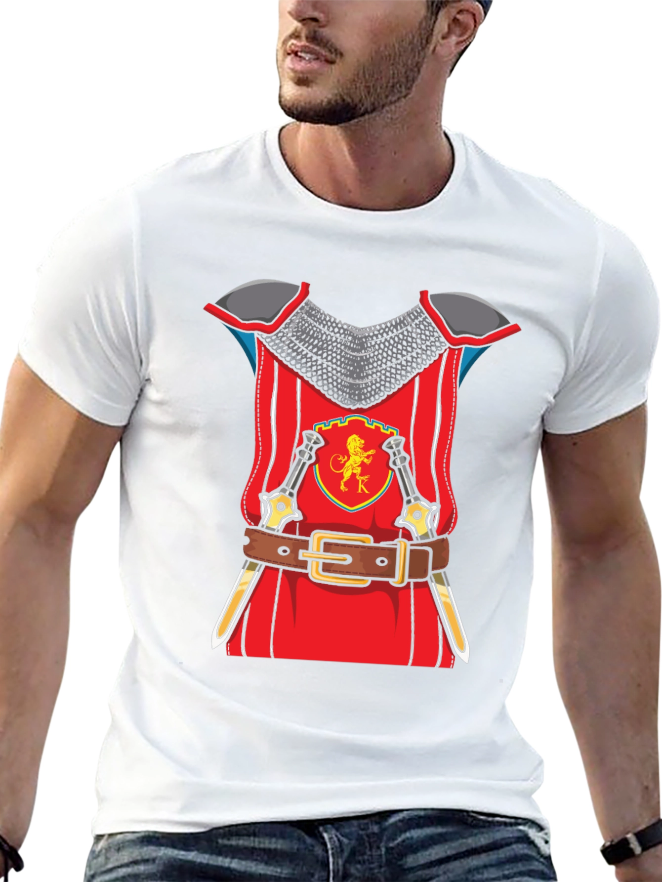 Black Knight Armor Graphic T-Shirt Novelty Tee view 13
