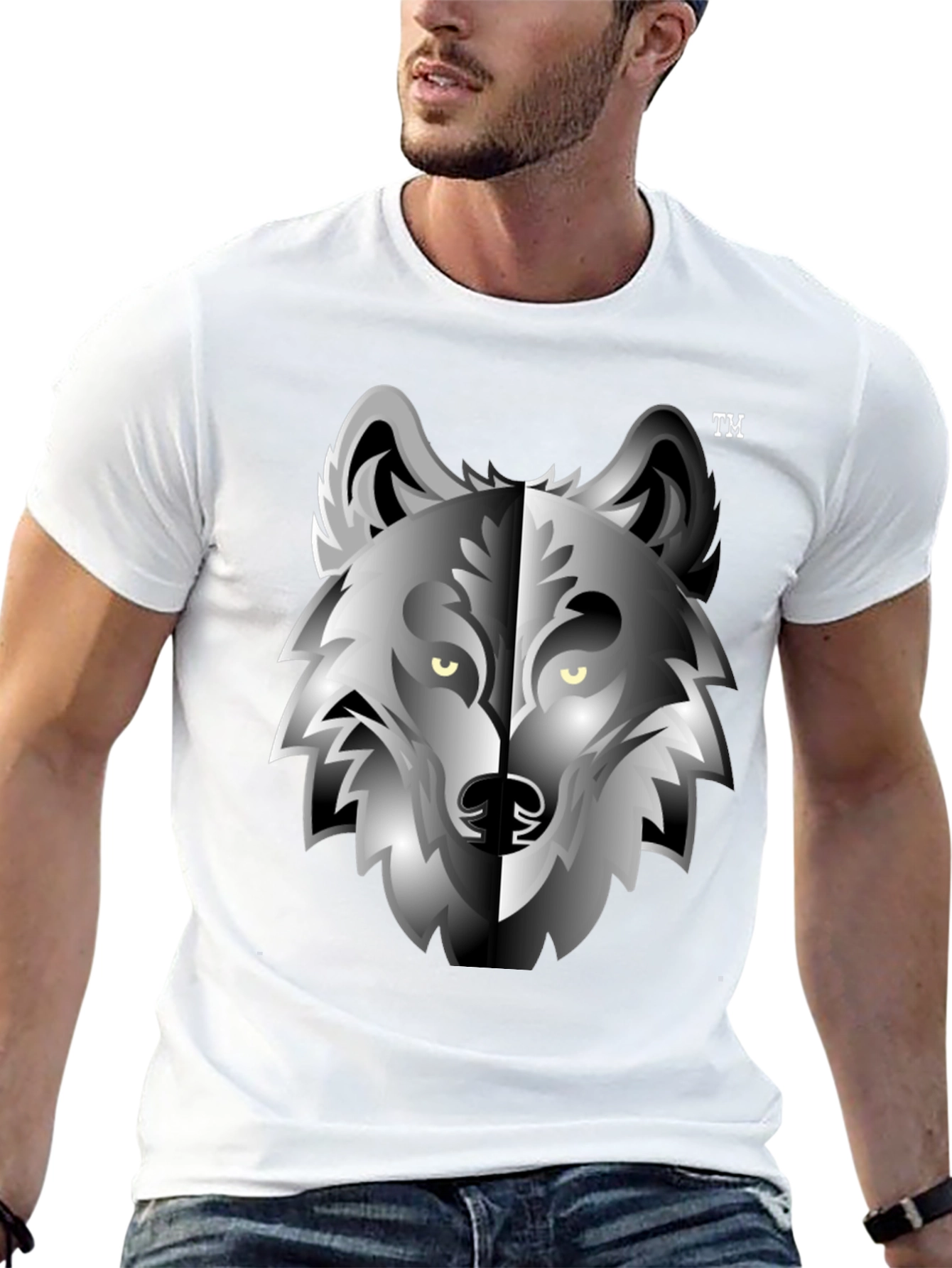 Black Wolf Graphic Tee - Cool Animal Design T-Shirt view 13