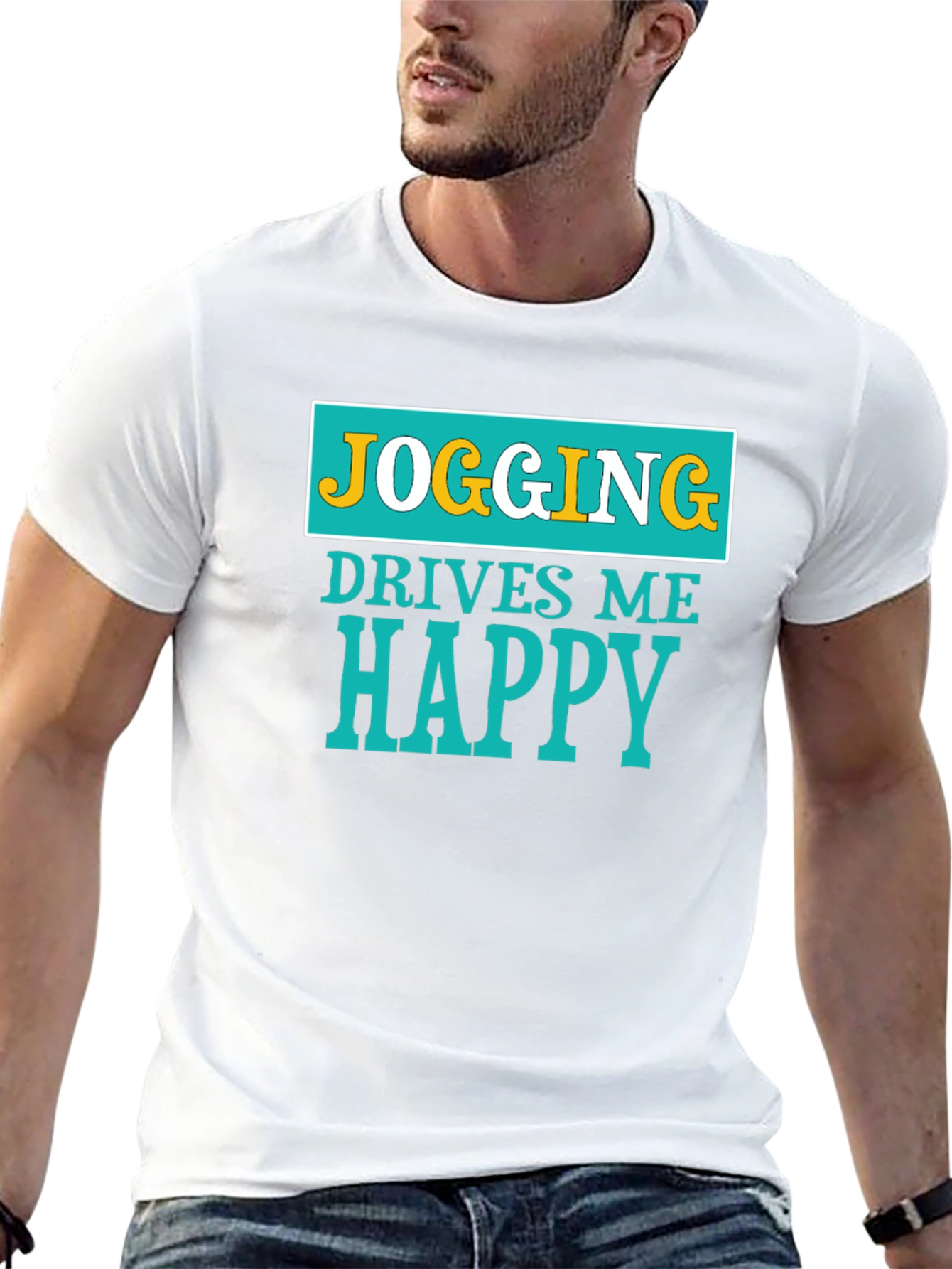 Jogging Drives Me Happy Graphic T-Shirt - 13