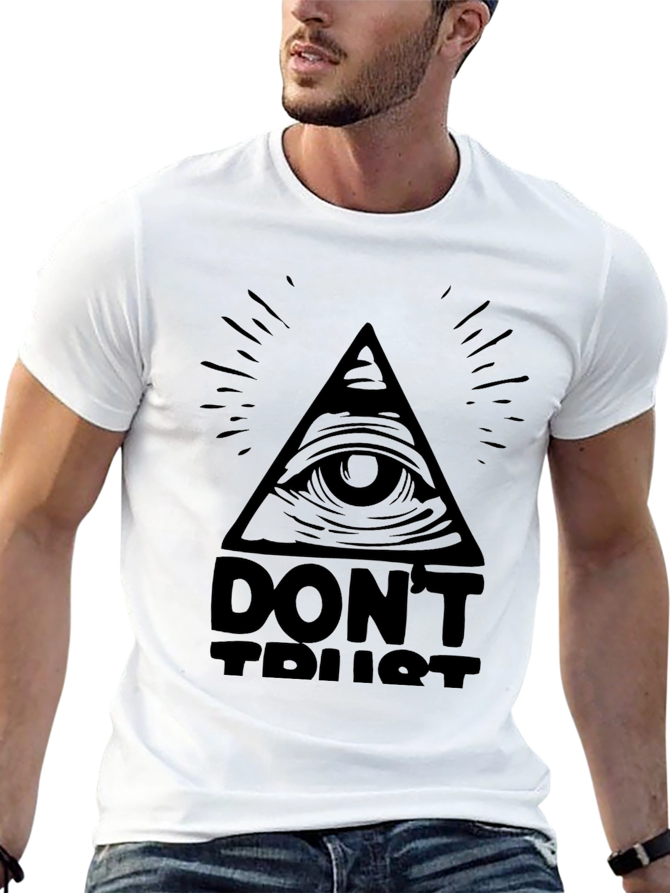 Black All-Seeing Eye Graphic Tee - Conspiracy Black T-Shirt view 13