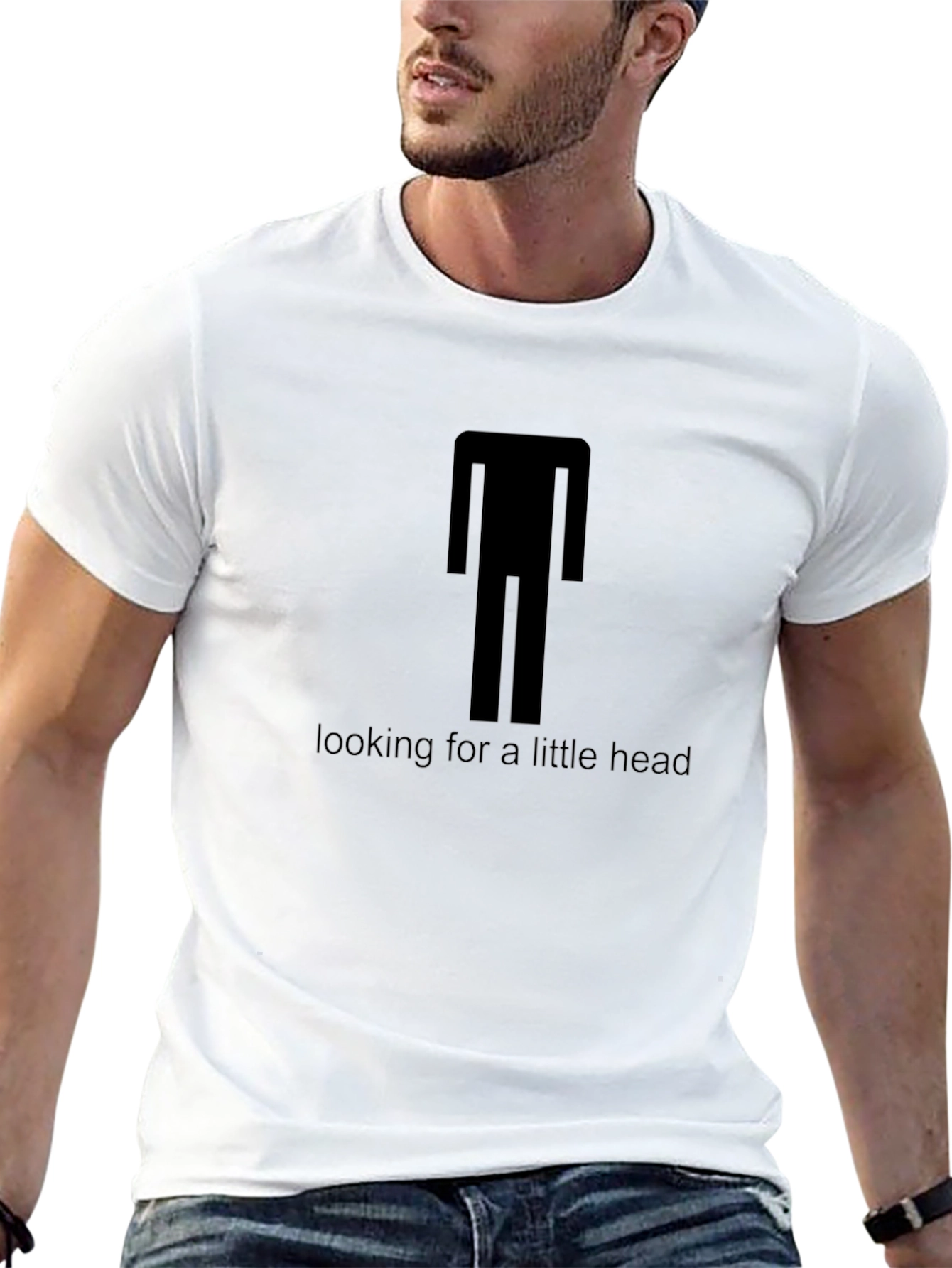Black Headless Graphic Tee - Looking for a Little Head T-Shirt view 13