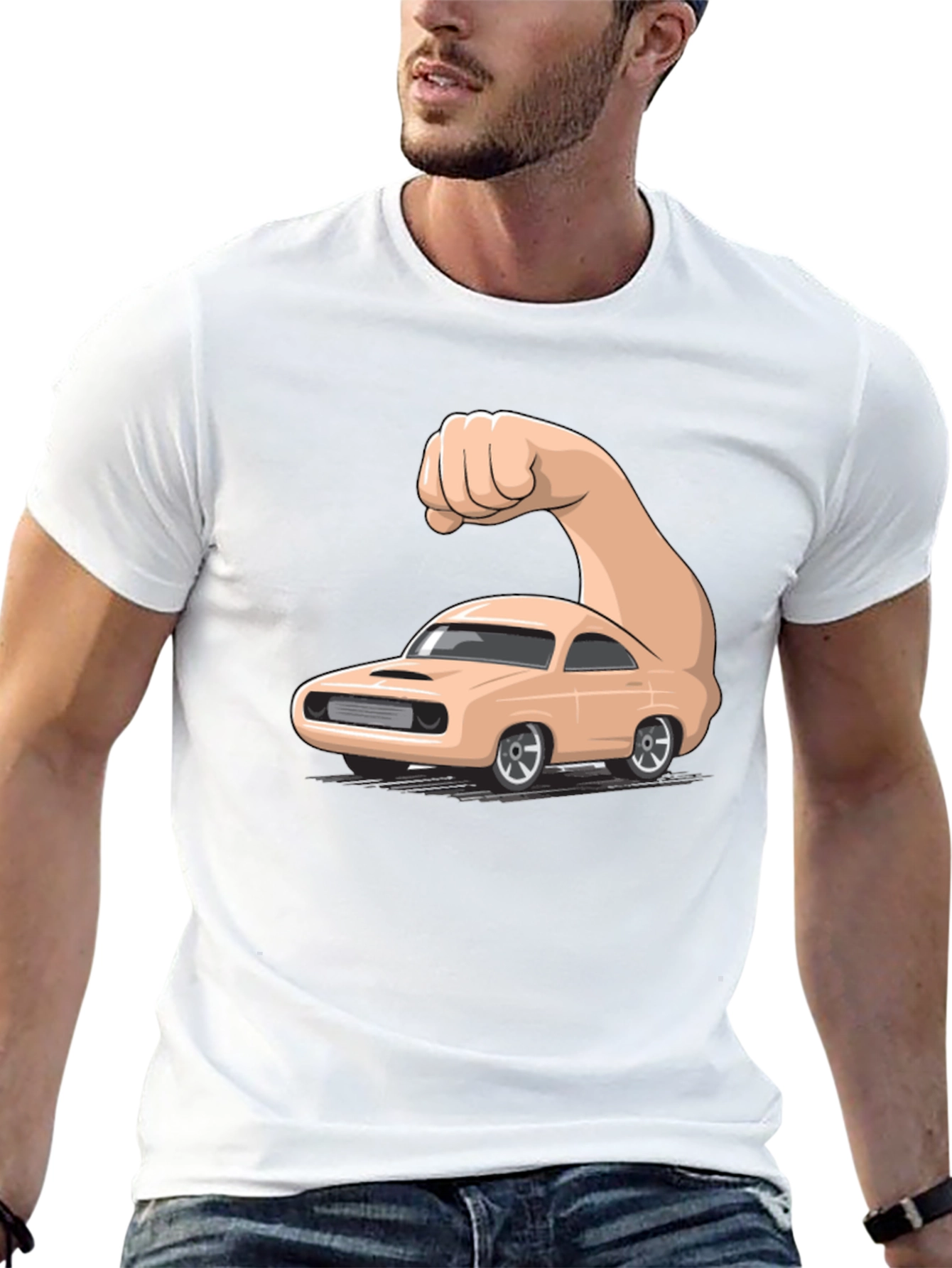 Black Muscle Car Graphic T-Shirt - Men's Black Tee view 13