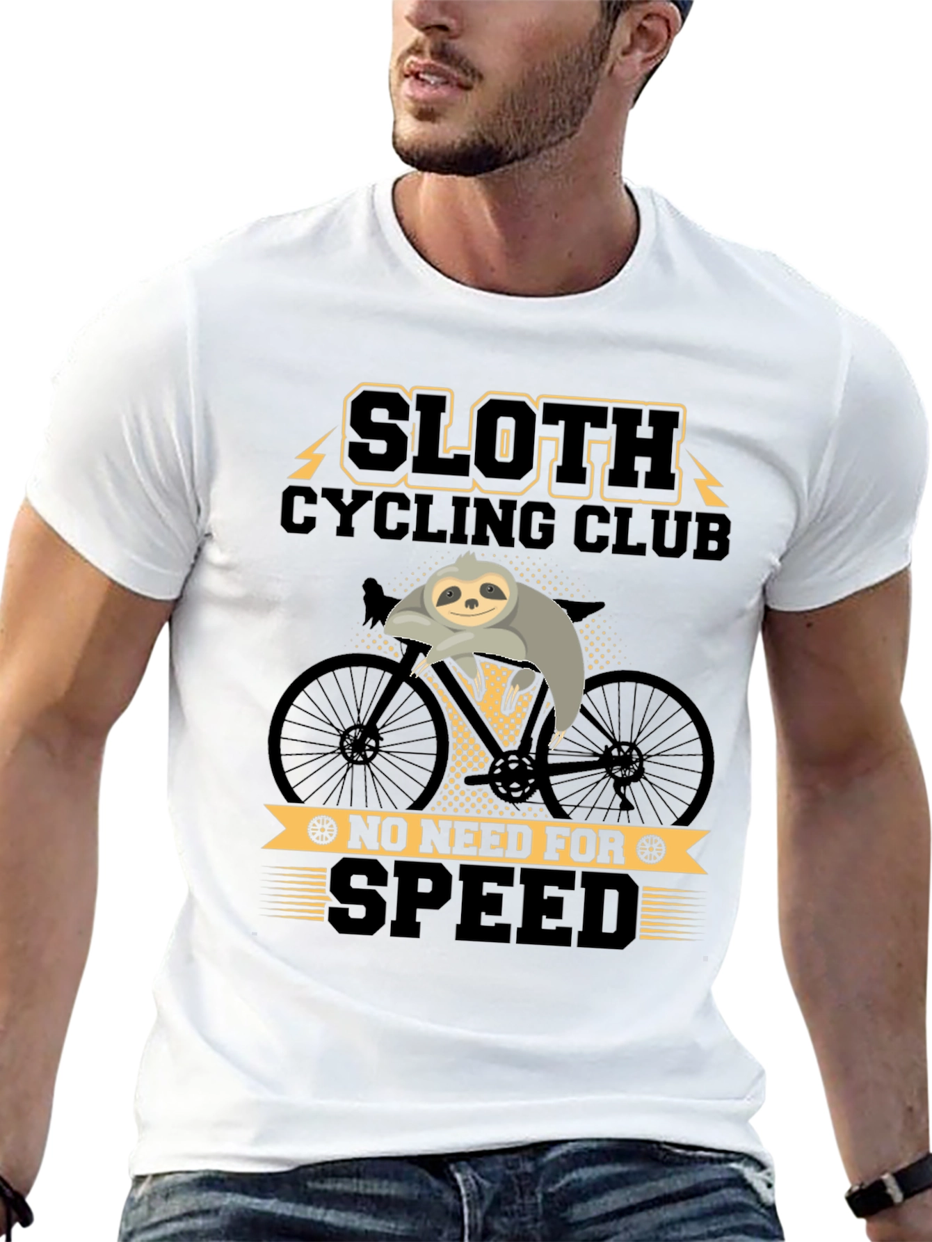 Black Sloth Cycling Club Graphic T-Shirt view 13