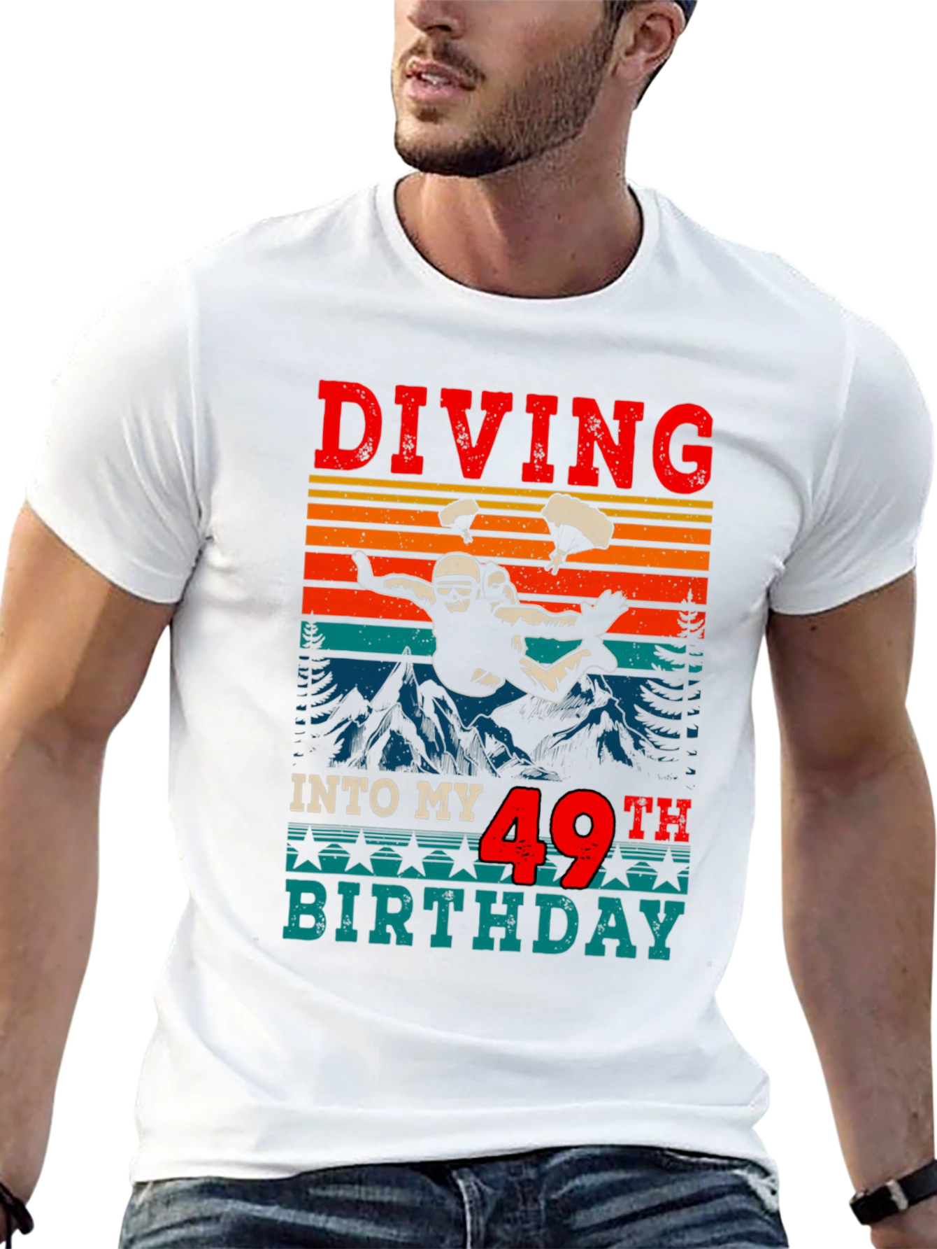 Black Diving Into My 49th Birthday T-Shirt view 13