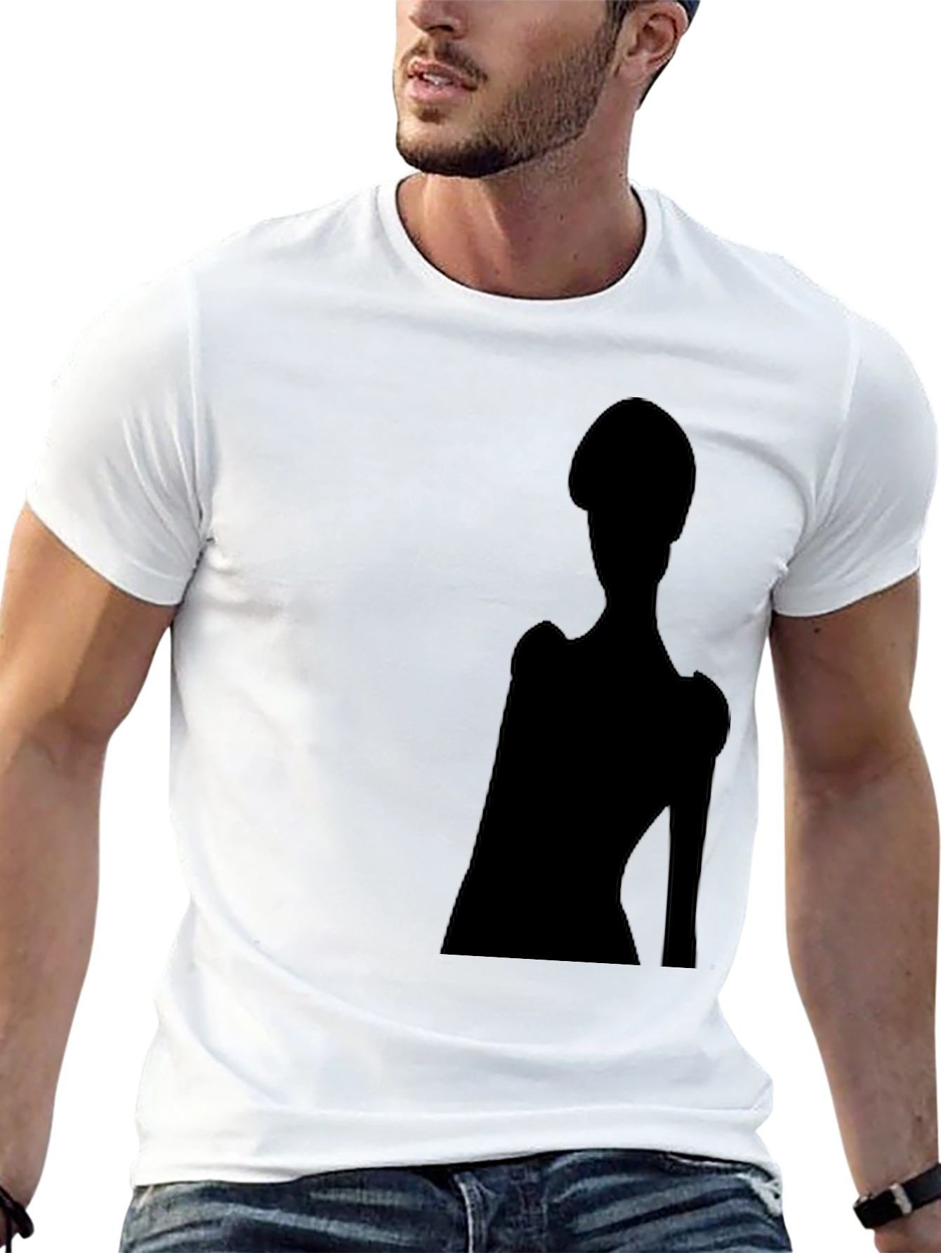 Black Silhouette Graphic Tee - Modern Minimalist Design view 13