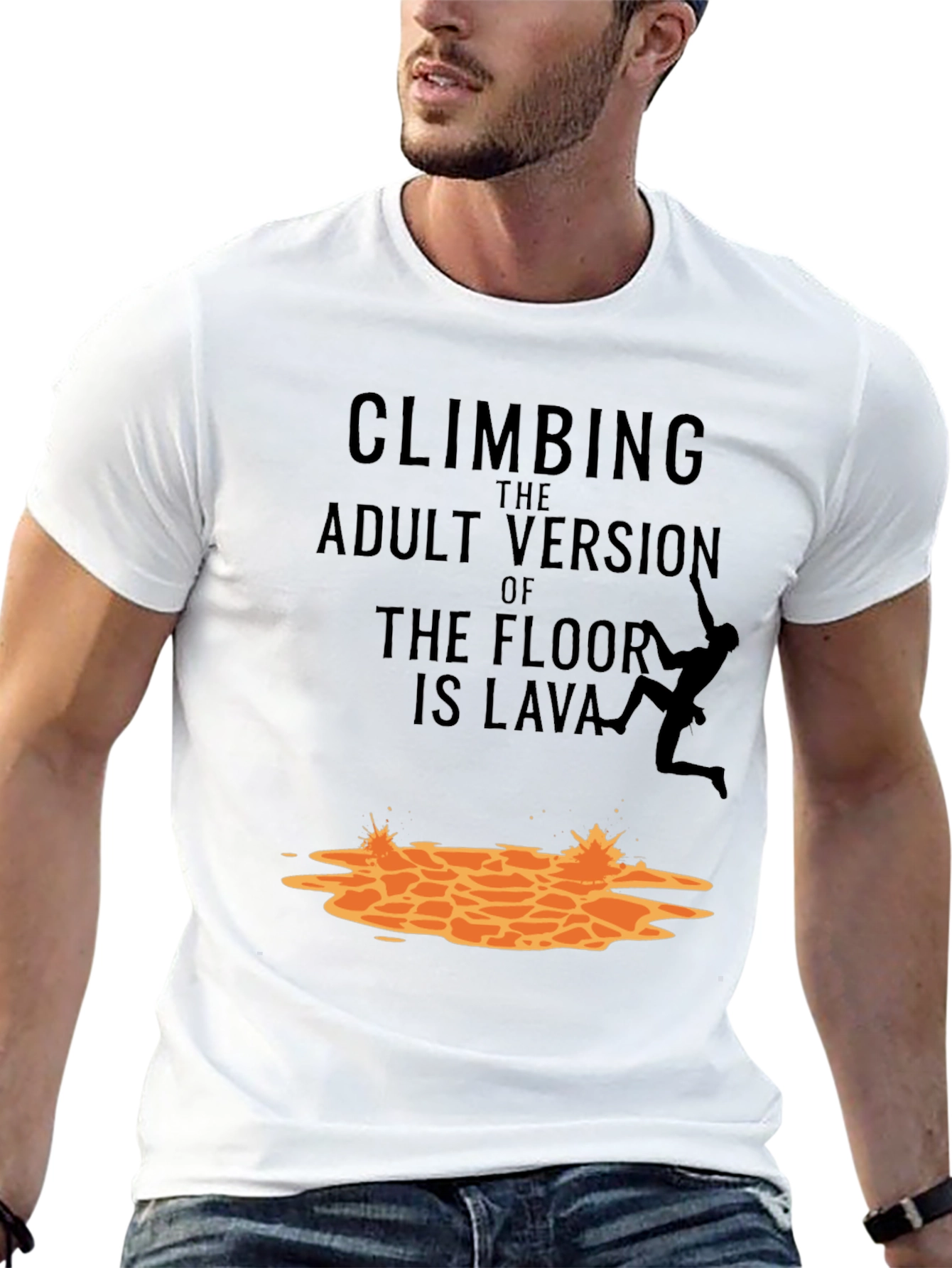 Black Climbing The Adult Version Of Floor Is Lava T-Shirt view 13