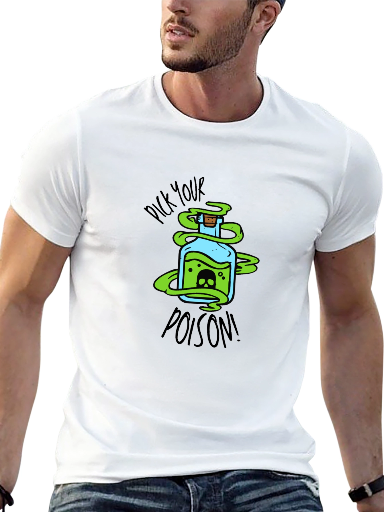 Black Pick Your Poison Graphic T-Shirt - Dark Humor Tee view 13