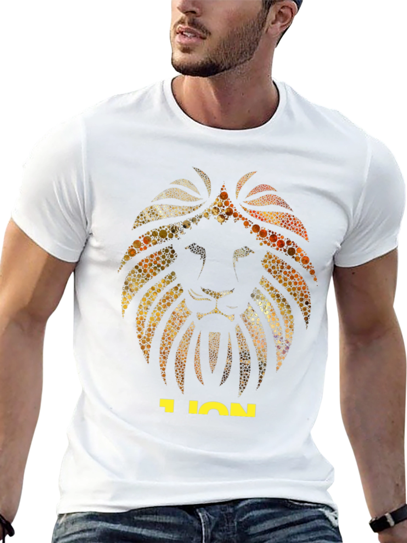 Black Lion Graphic Black T-Shirt - Stylish Animal Print Tee view 13