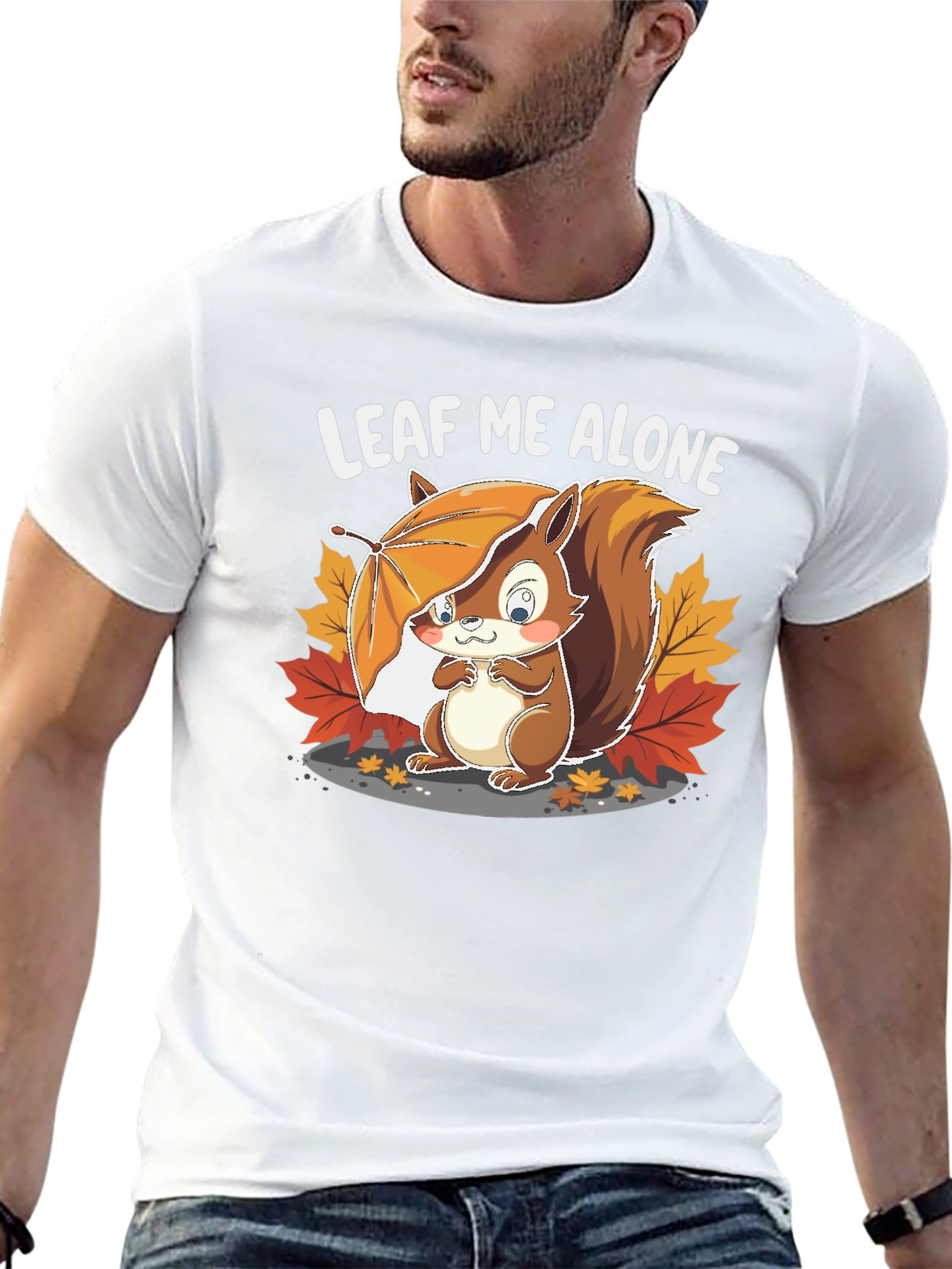 Black Leaf Me Alone Squirrel Graphic Tee - Unisex view 13