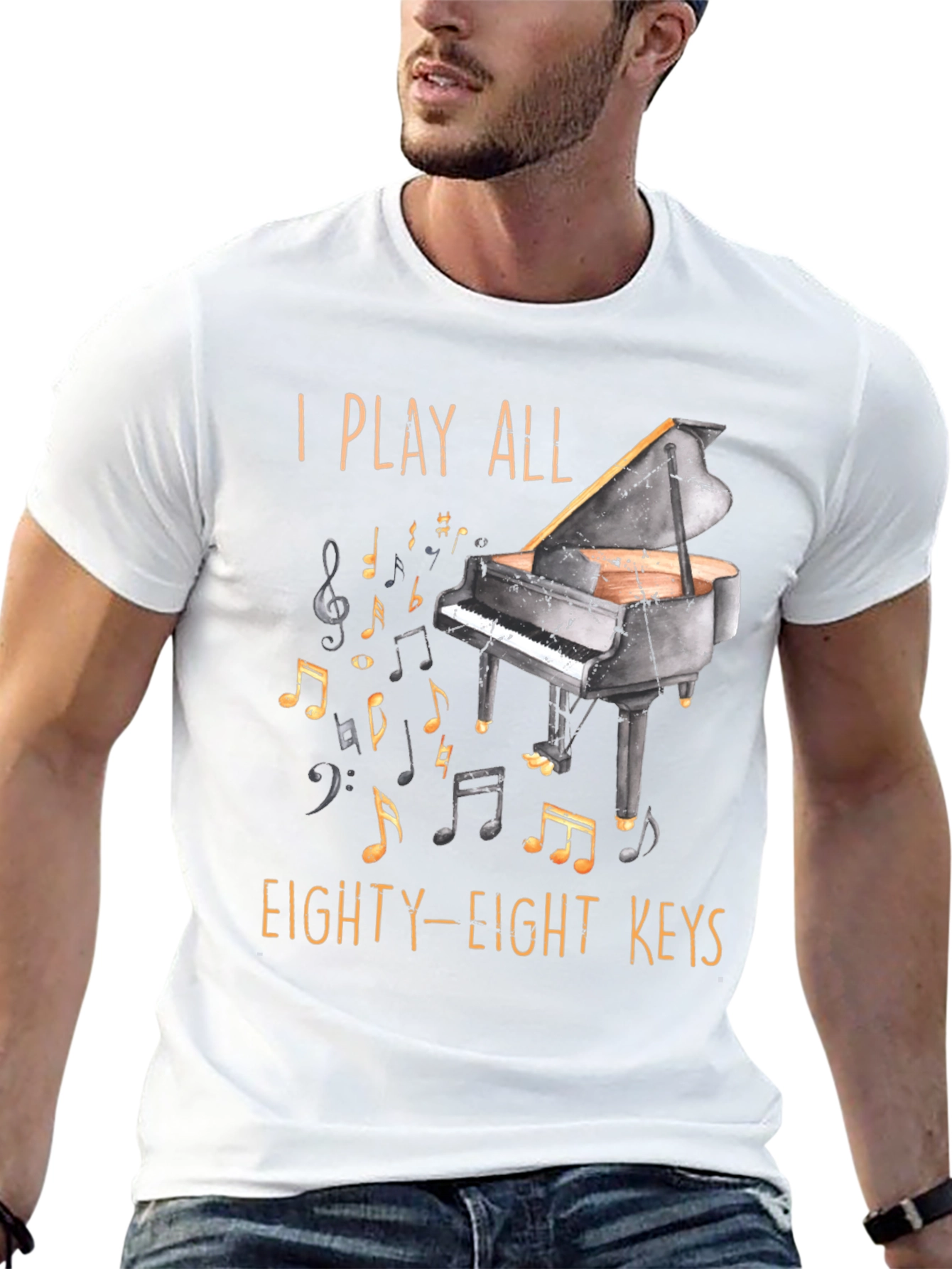Black Piano Player Graphic T-Shirt - 88 Keys view 13