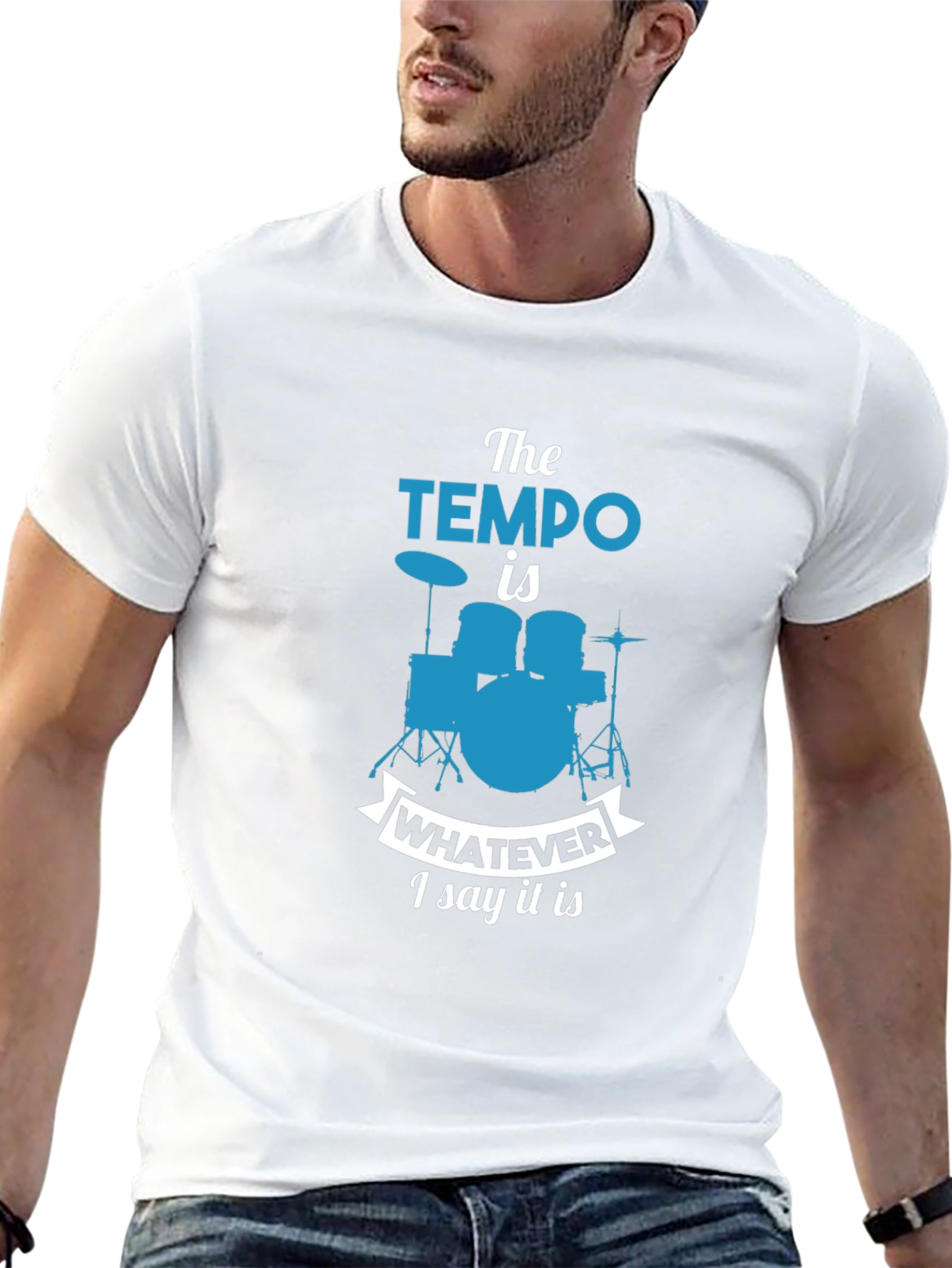 Black The Tempo Is Whatever I Say It Is T-Shirt Drummer Tee view 13