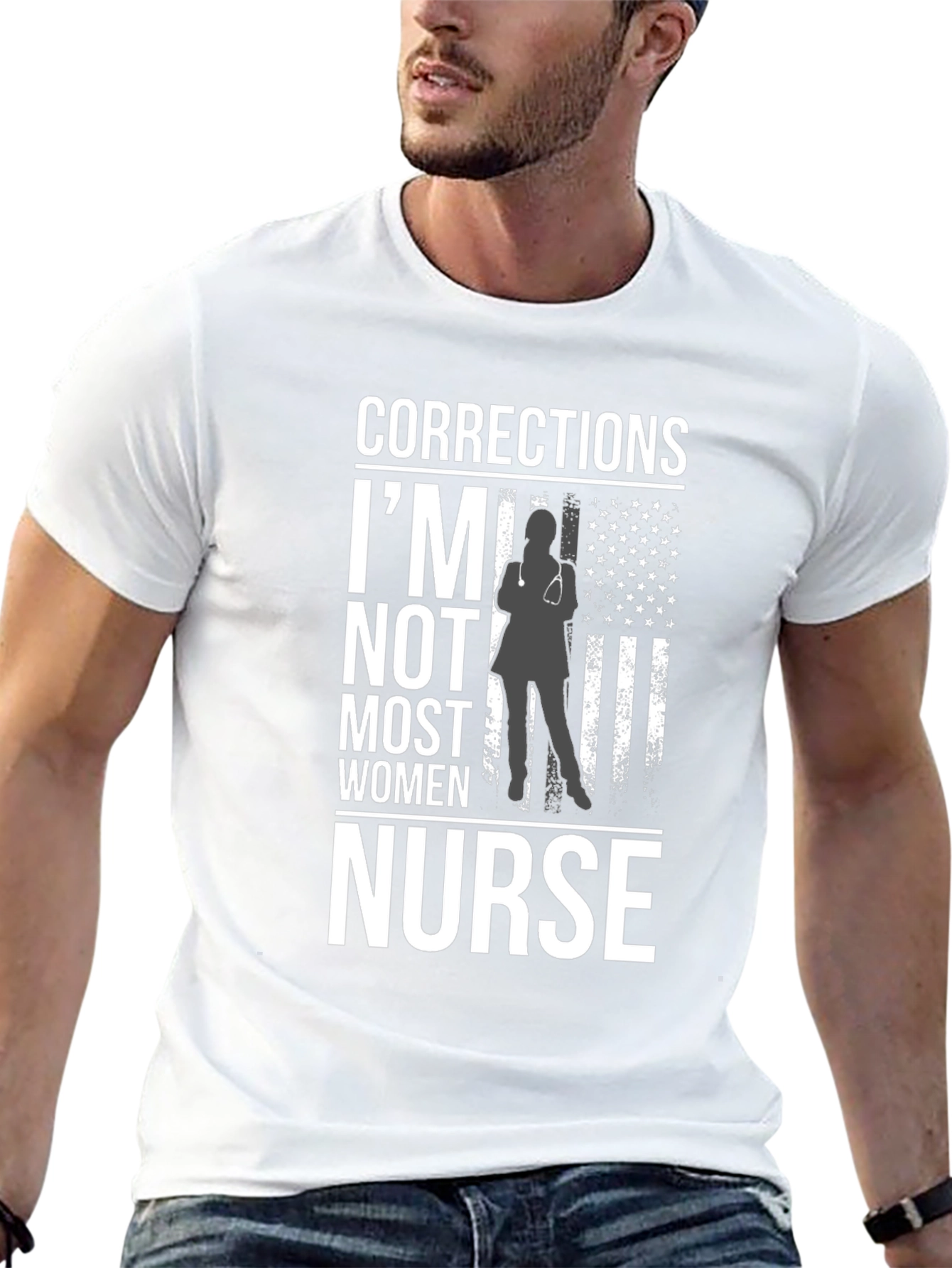 Black Corrections Nurse T-Shirt: I'm Not Most Women Tee view 13
