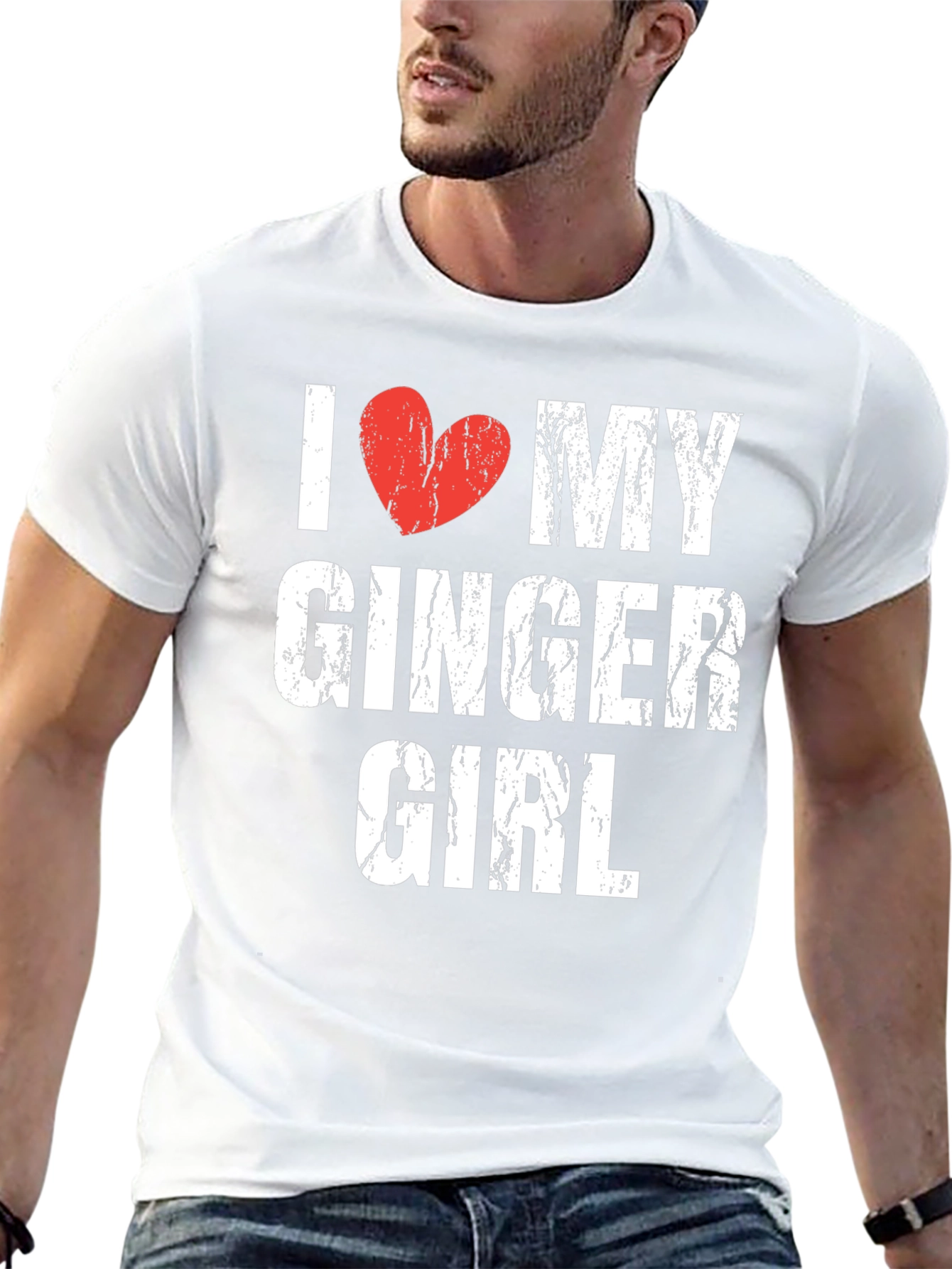 Black I Heart My Ginger Girl Tee - Distressed Graphic view 13
