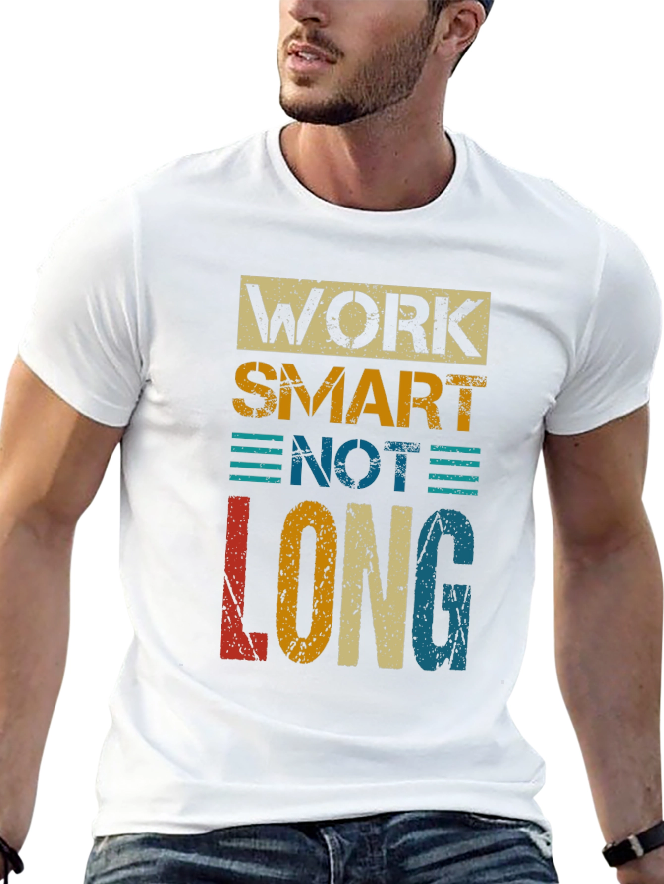 Black Work Smart Not Long Graphic Tee - Retro Style view 13