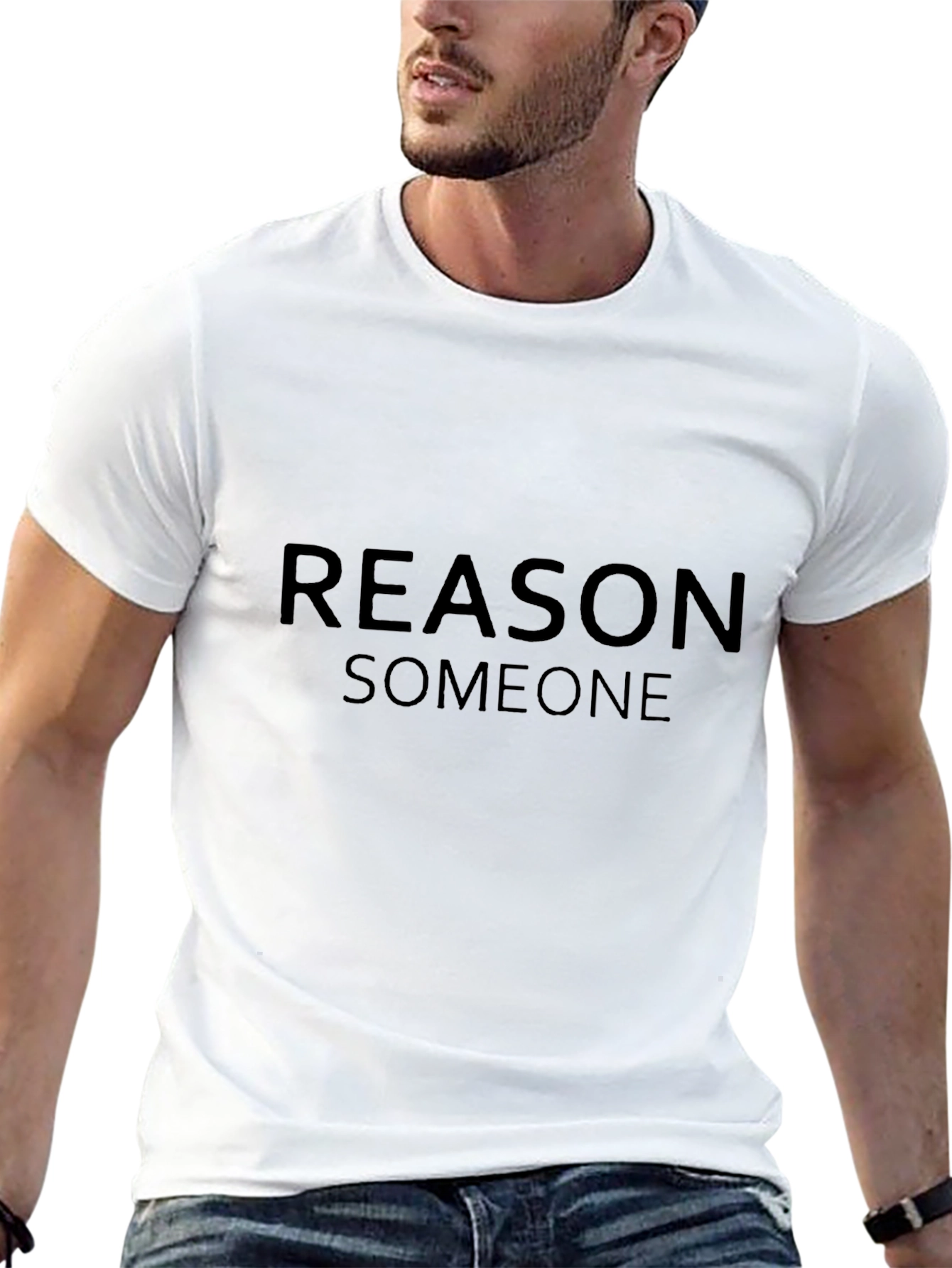 Black Reason Someone T-Shirt - Black Graphic Tee view 13