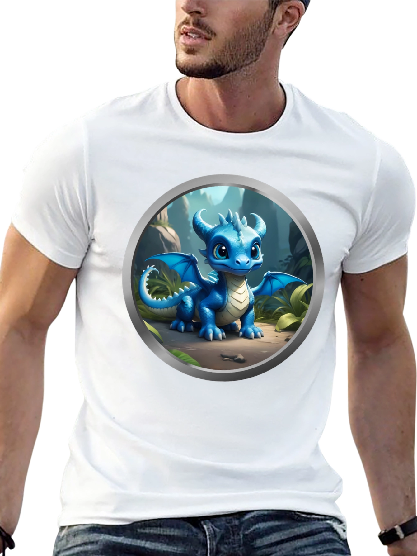 Black Cute Dragon Graphic Tee view 13