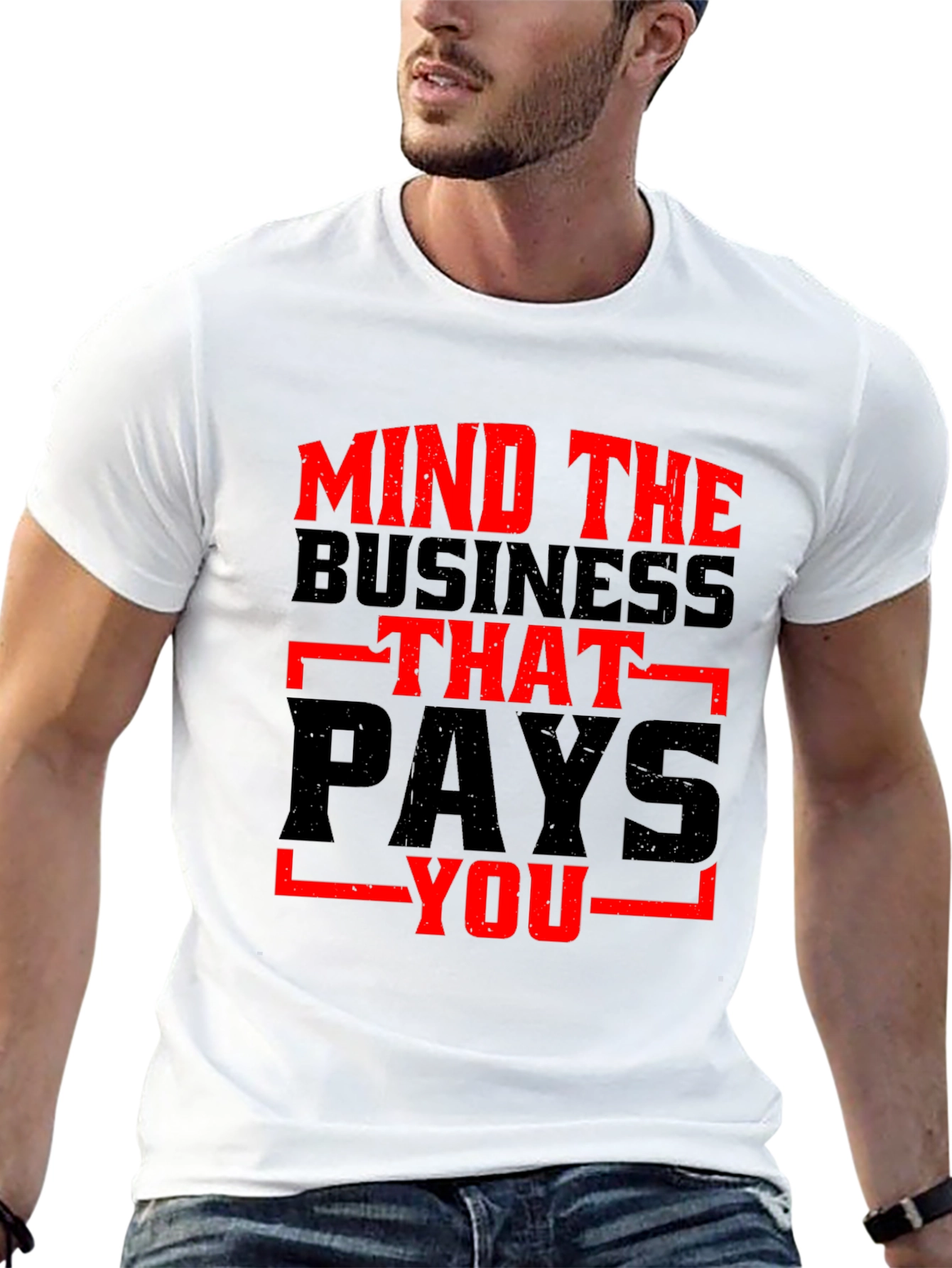 Black Mind the Business Graphic Tee - Bold Black Shirt view 13