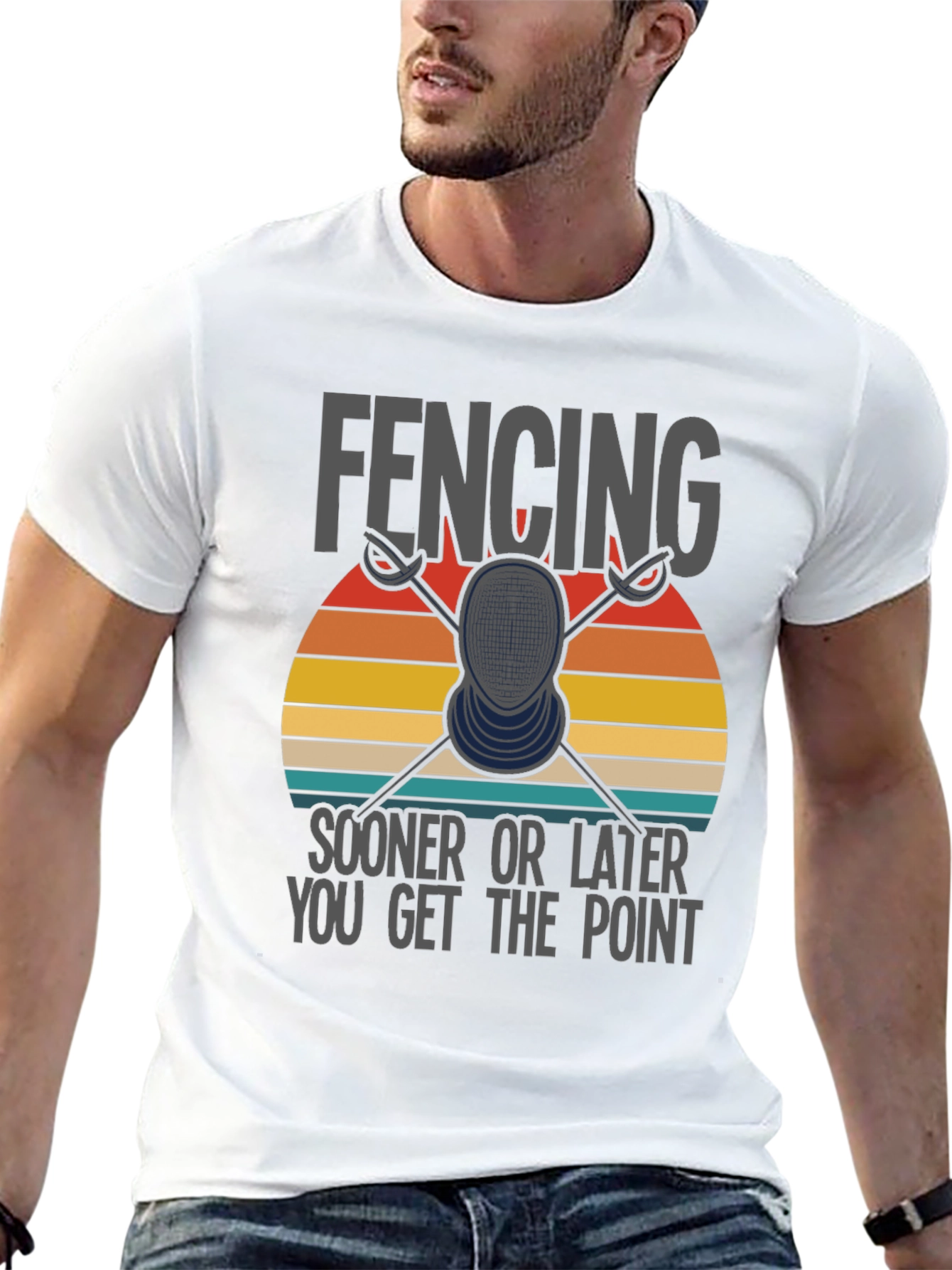 Black Fencing T-Shirt: Sooner or Later You Get the Point view 13