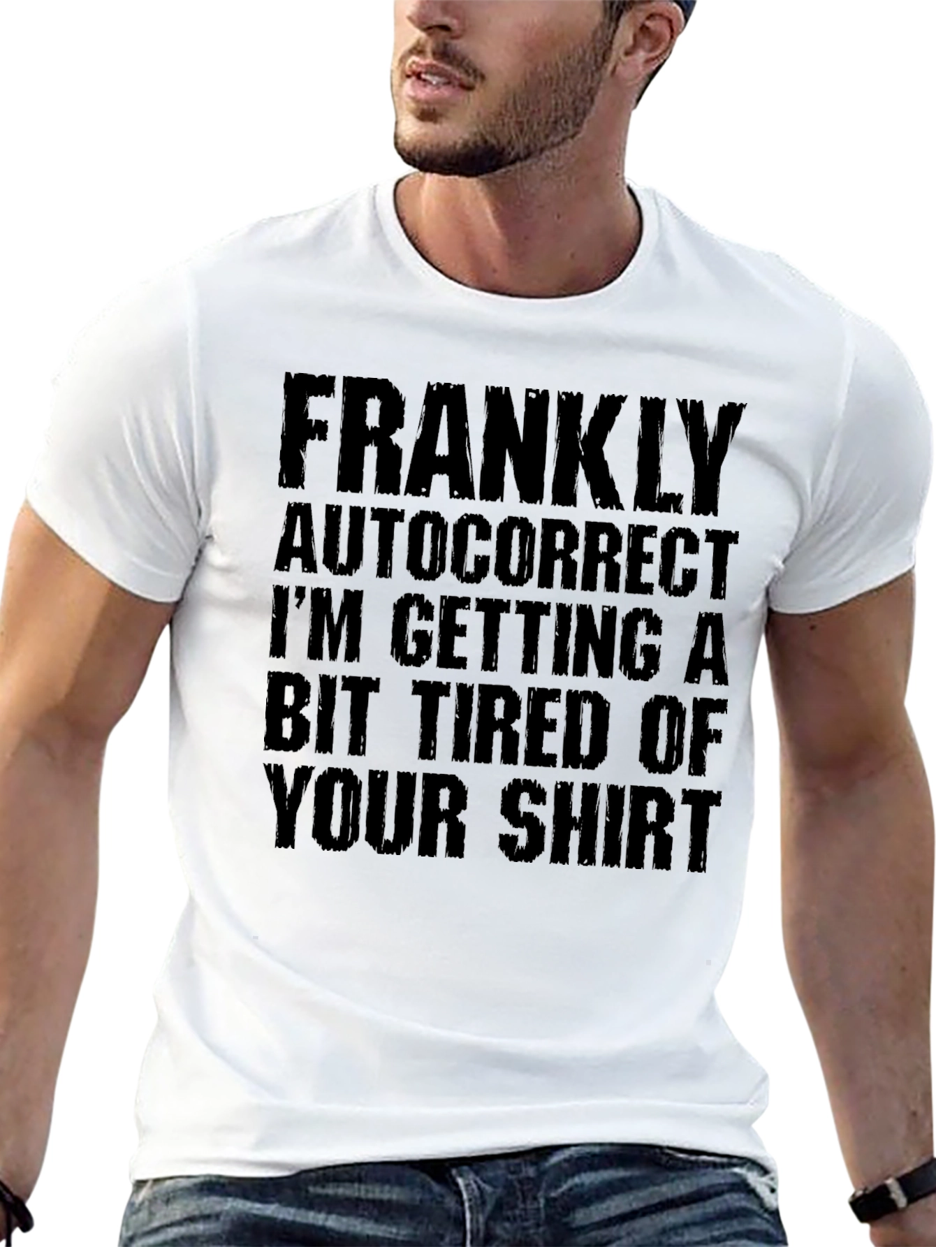Black Funny Autocorrect Men's Graphic T-Shirt - Sarcastic Humor Tee view 13